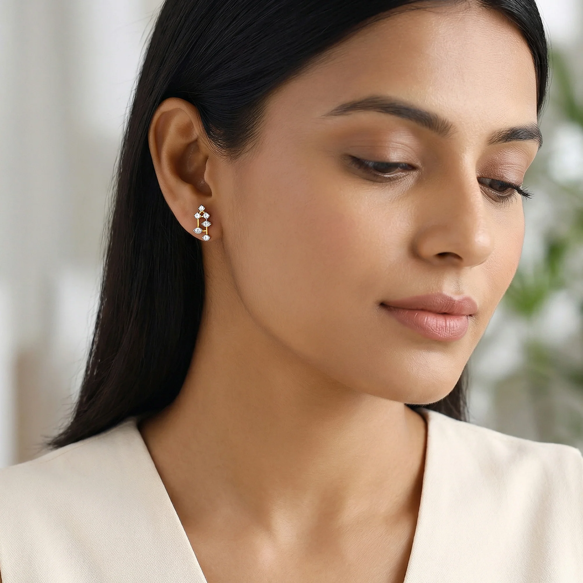 Gold Elera Lab Grown Diamond Earrings - Image 3