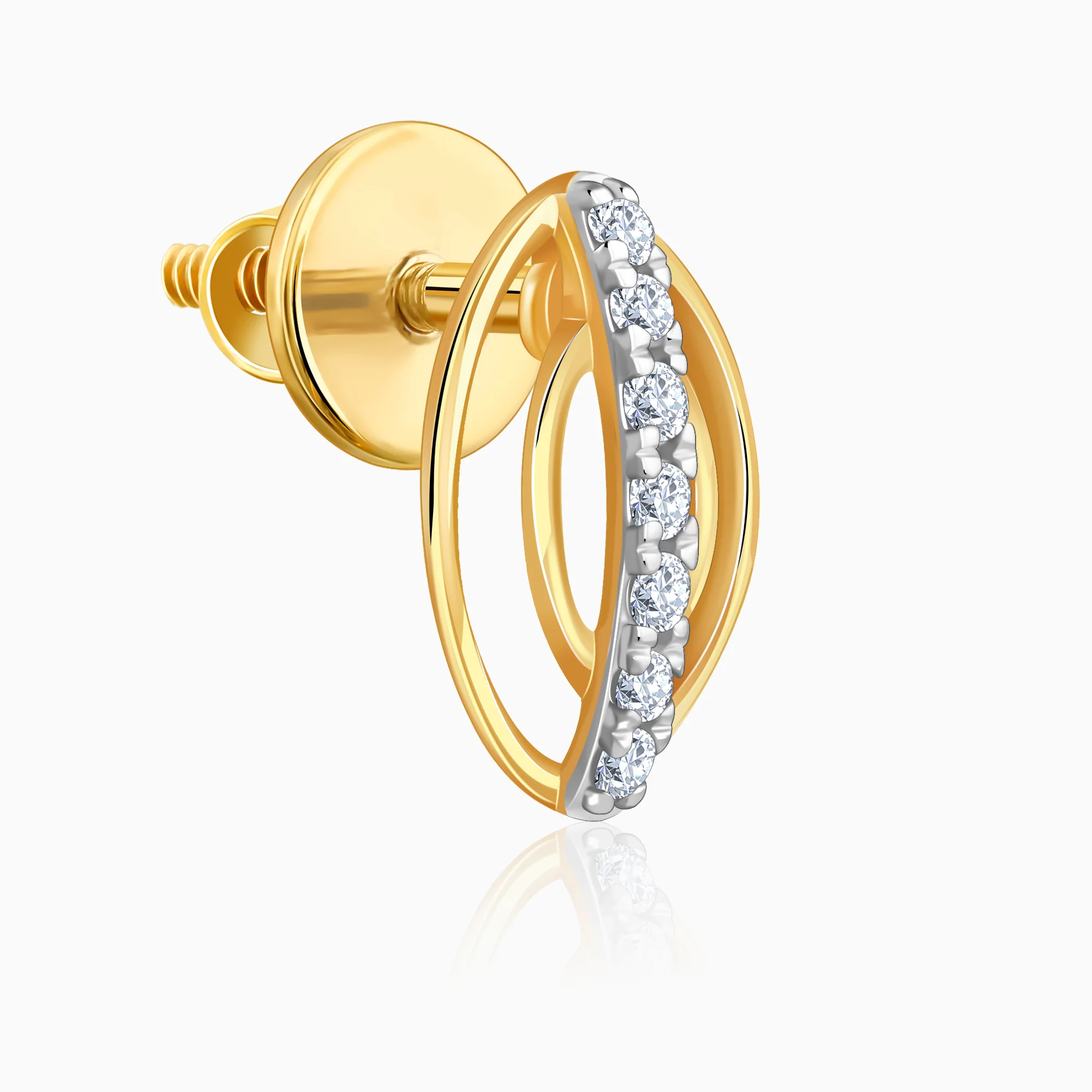 Gold Ellipse Glow Lab Grown Diamond Earrings - Image 4