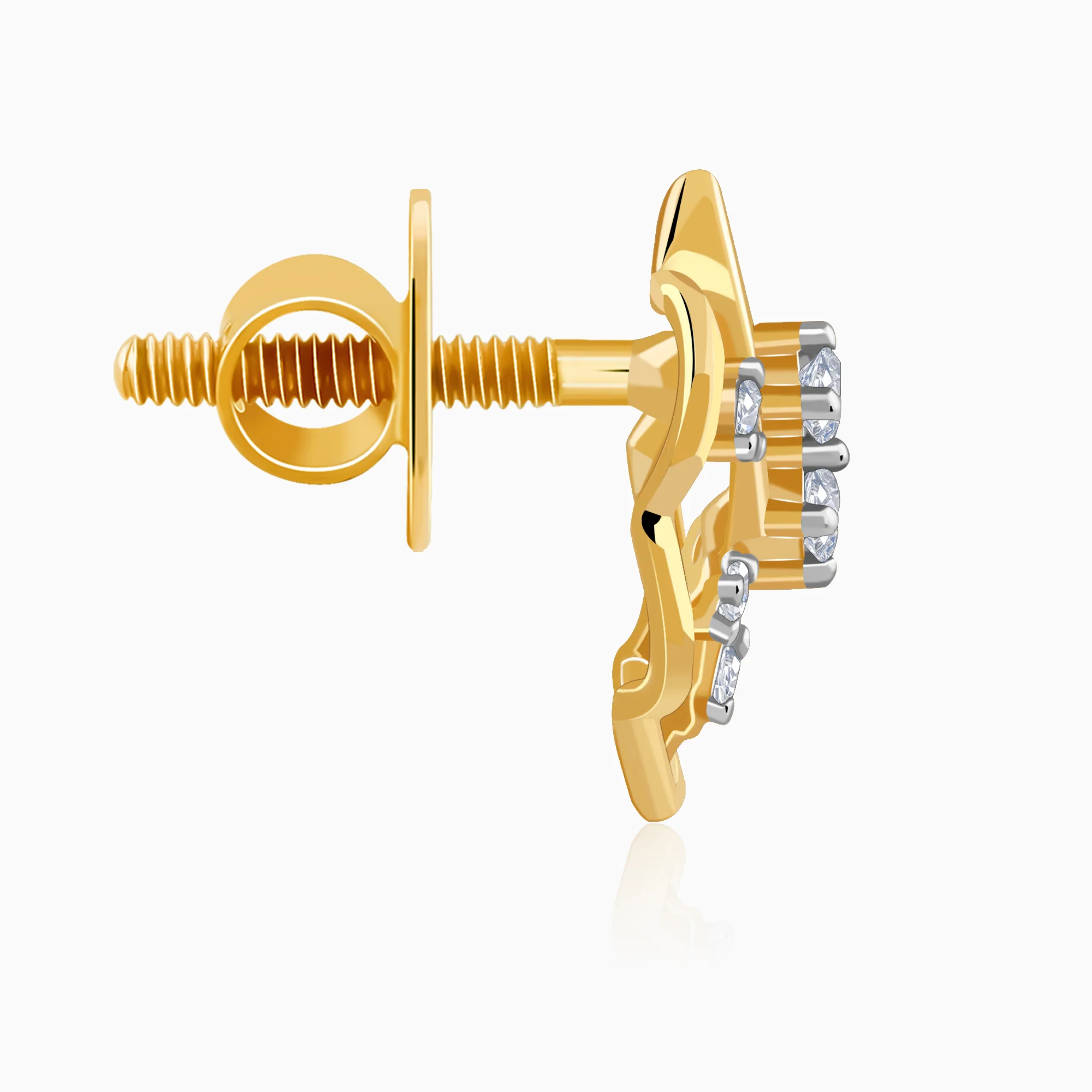 Gold Elvara Lab Grown Diamonds Stud Earrings - Image 5