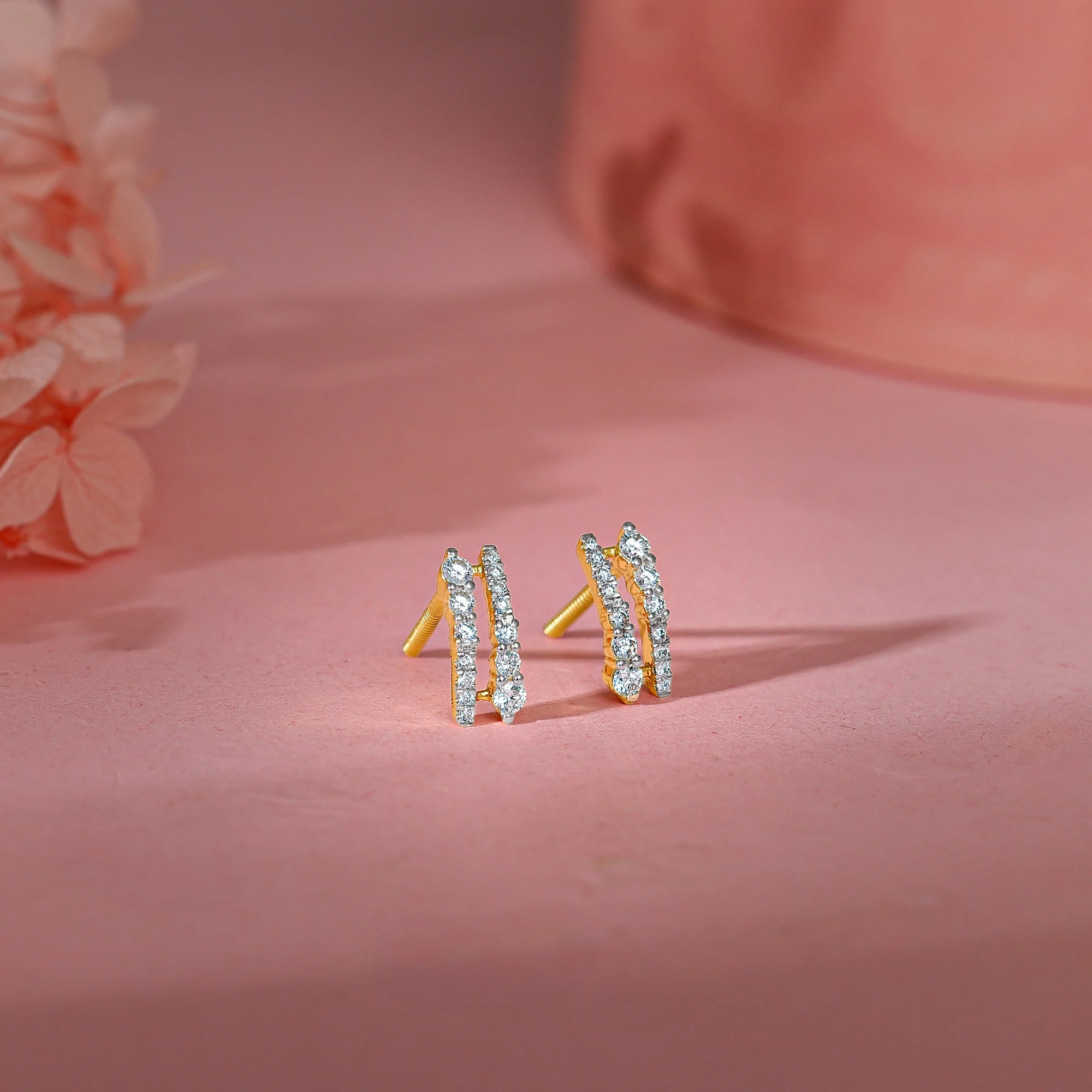 Gold Elysian Diamond Earrings - Image 2