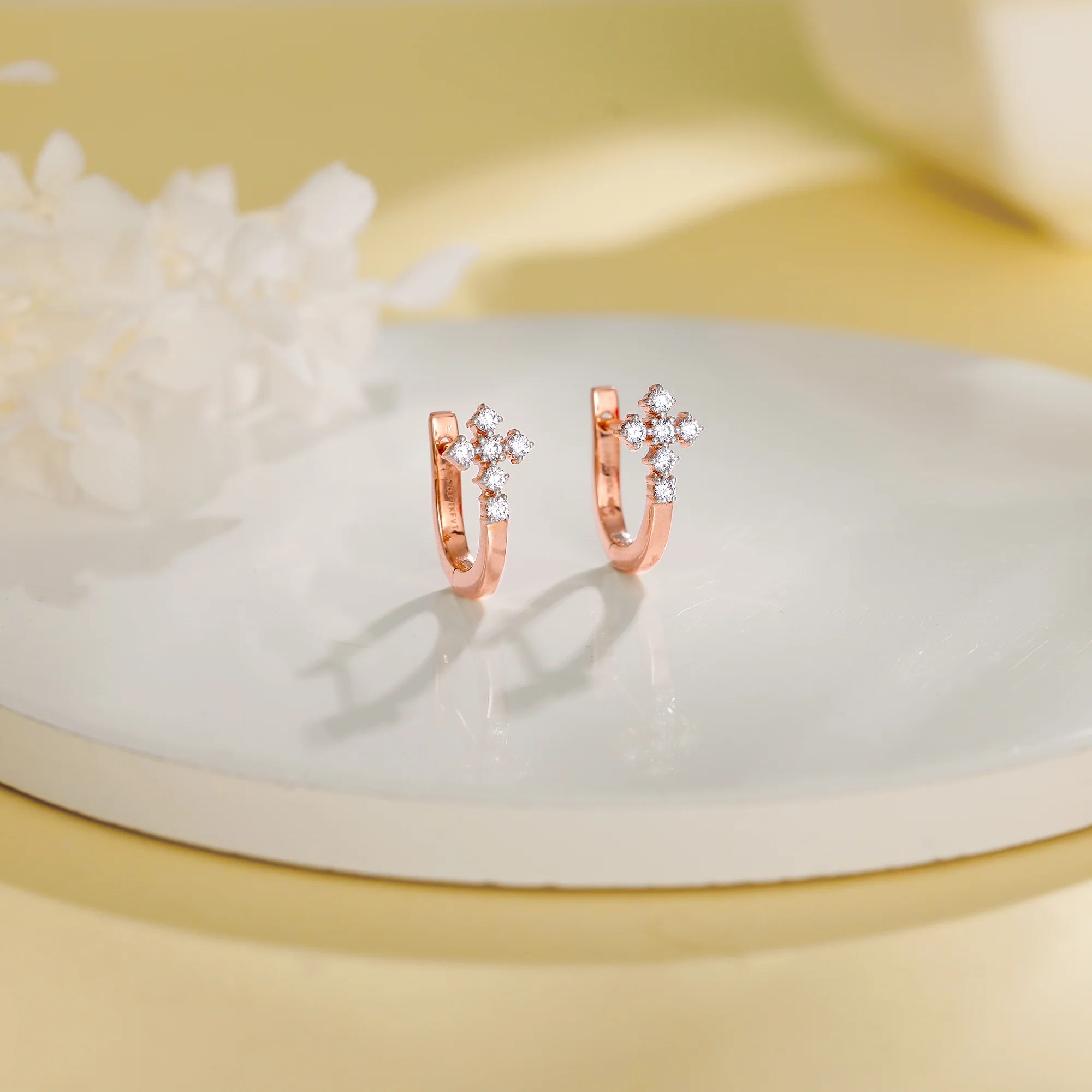 Rose Gold Embrace Elegance Diamond Earrings - Image 2