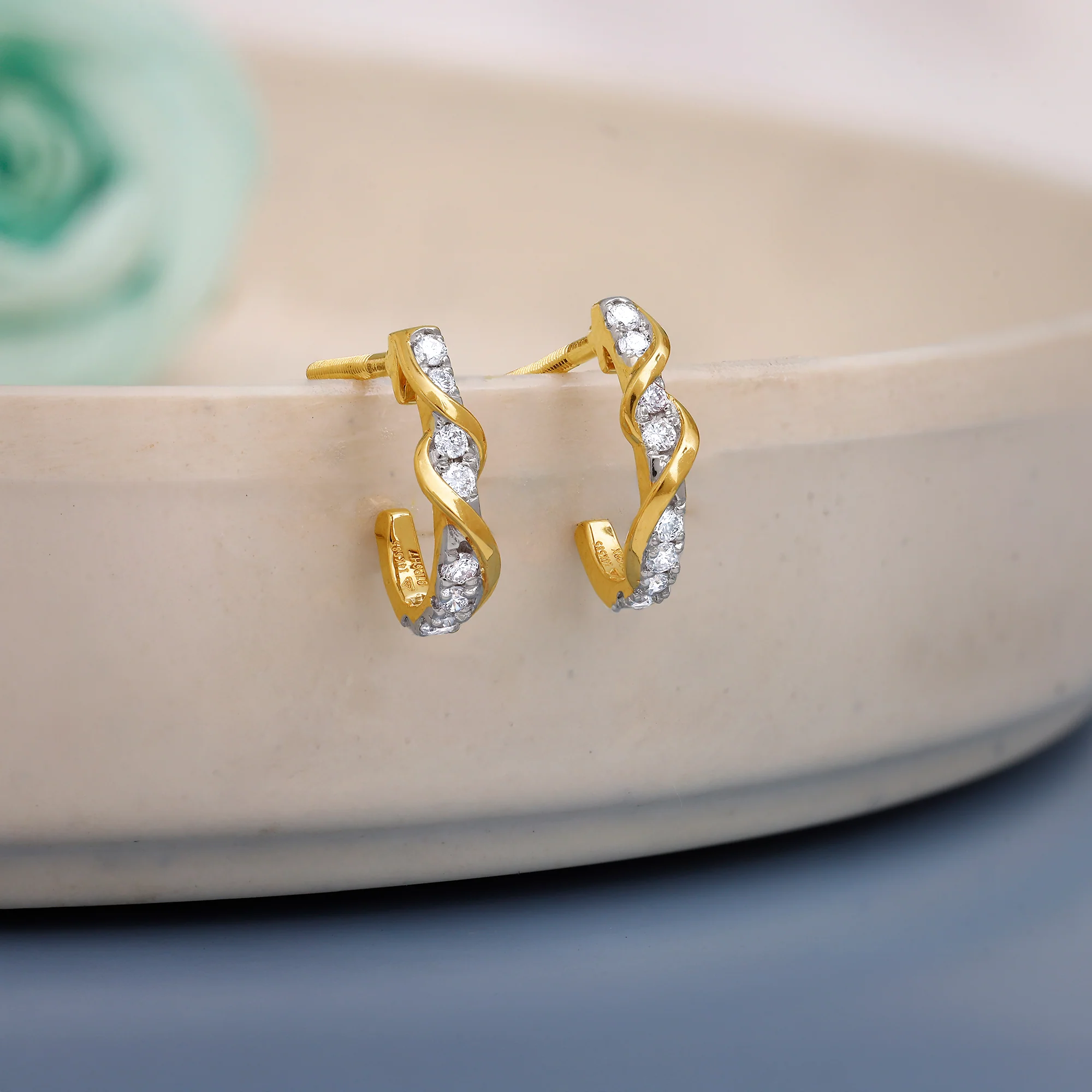 Gold Eterna Lab Grown Diamond Earrings - Image 2