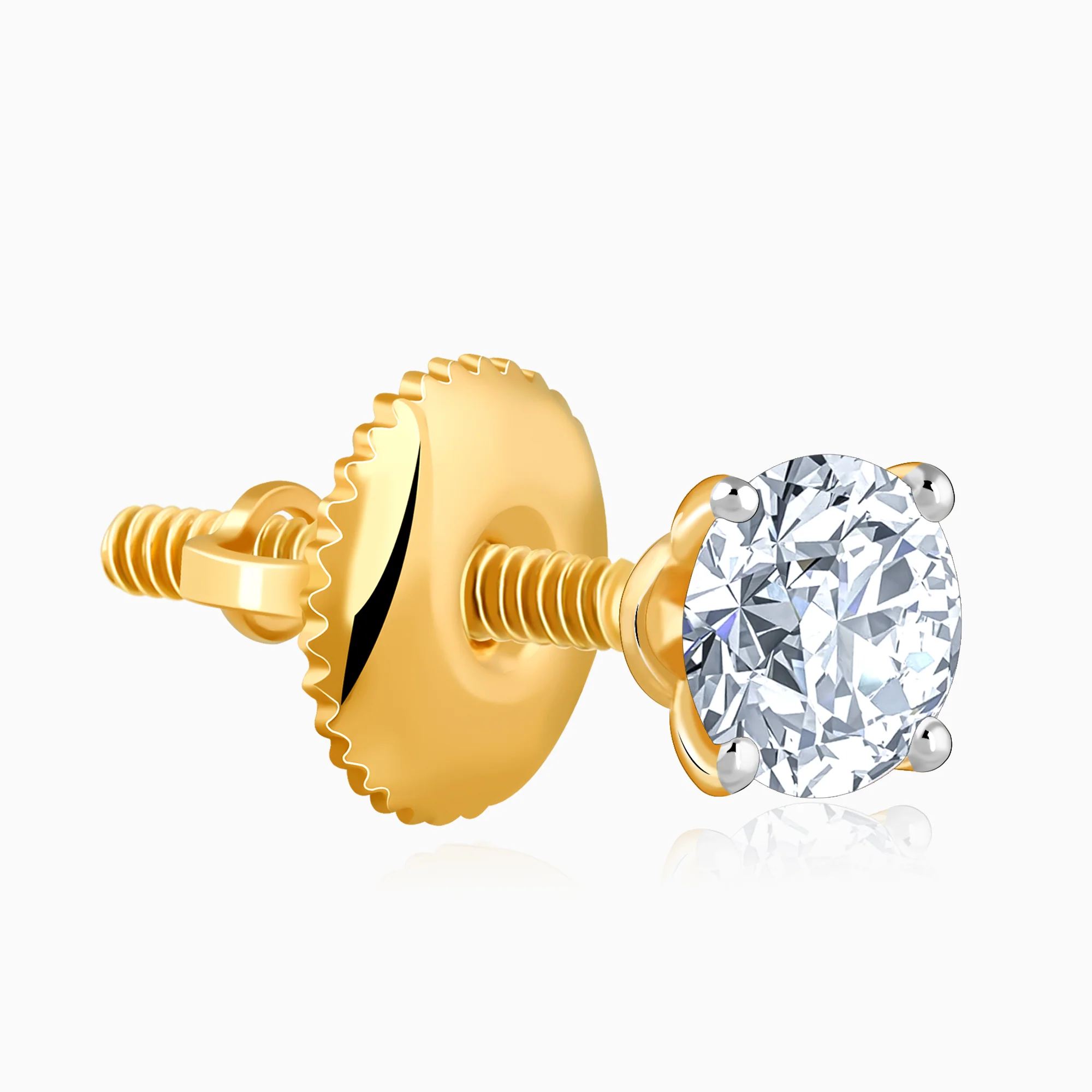 Gold Eternal Spark Solitaire Lab Grown Diamond Studs - Image 4