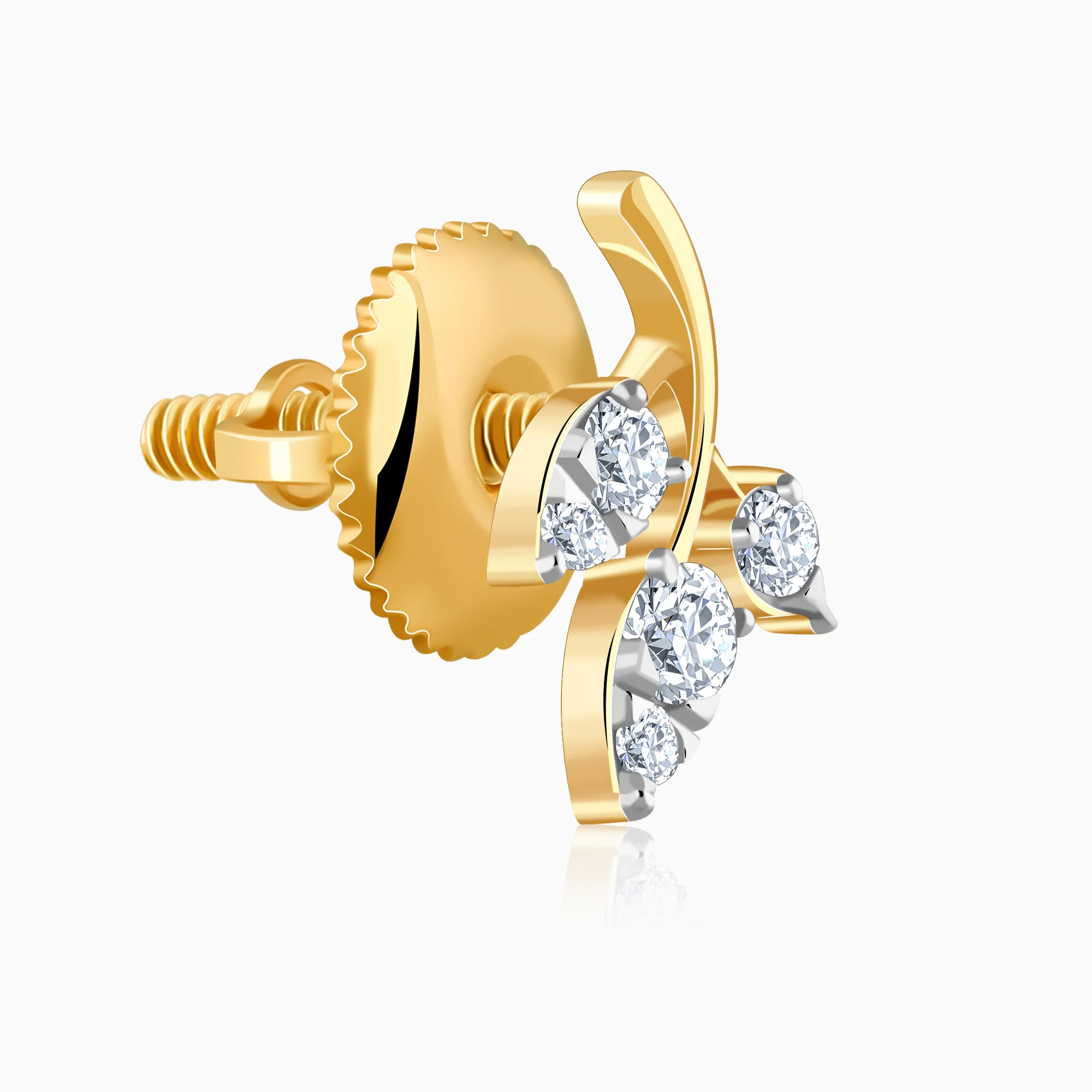 Gold Eternal Vine Lab Grown Diamond Earrings - Image 4