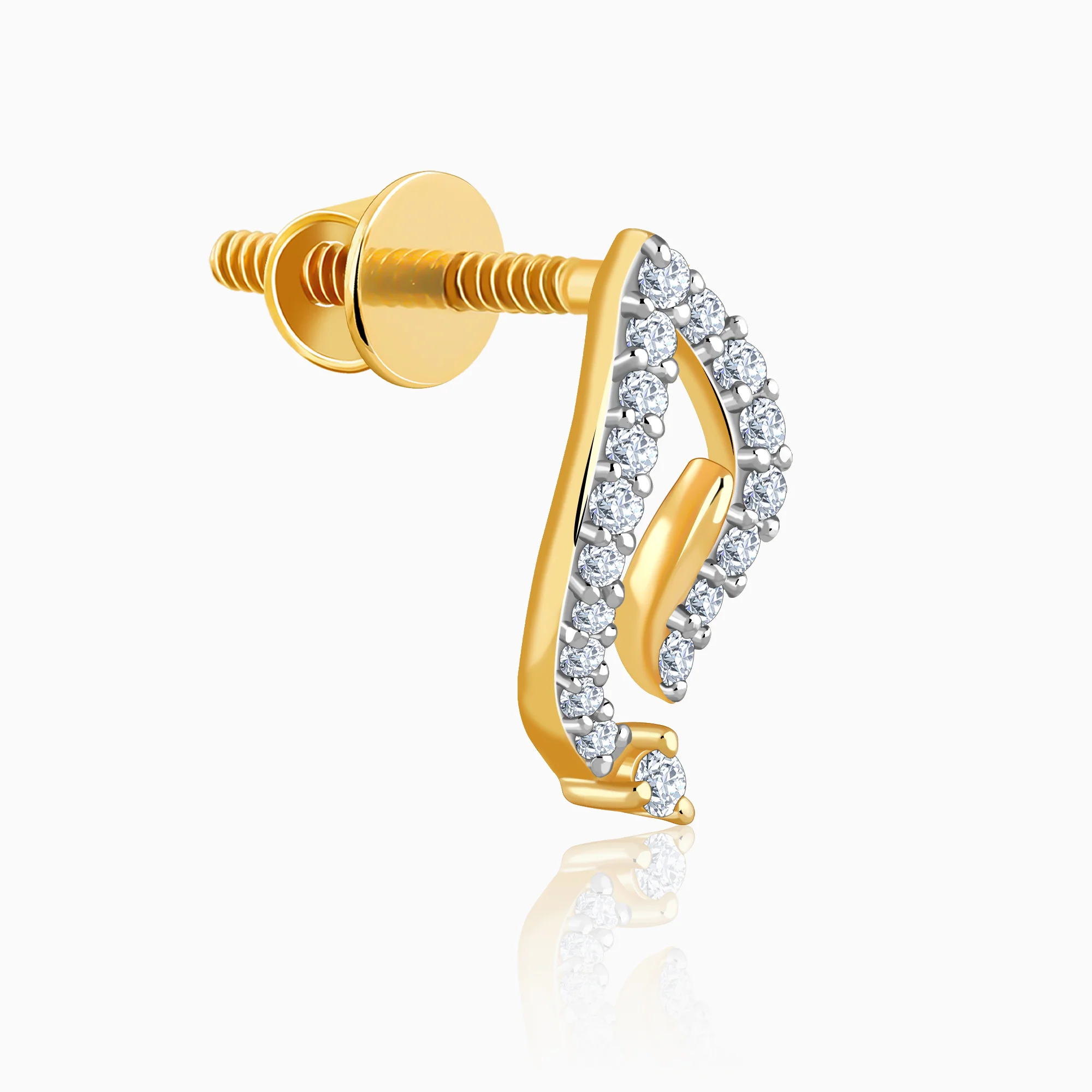 Gold Eternal Wave Lab Grown Diamond Earrings - Image 4