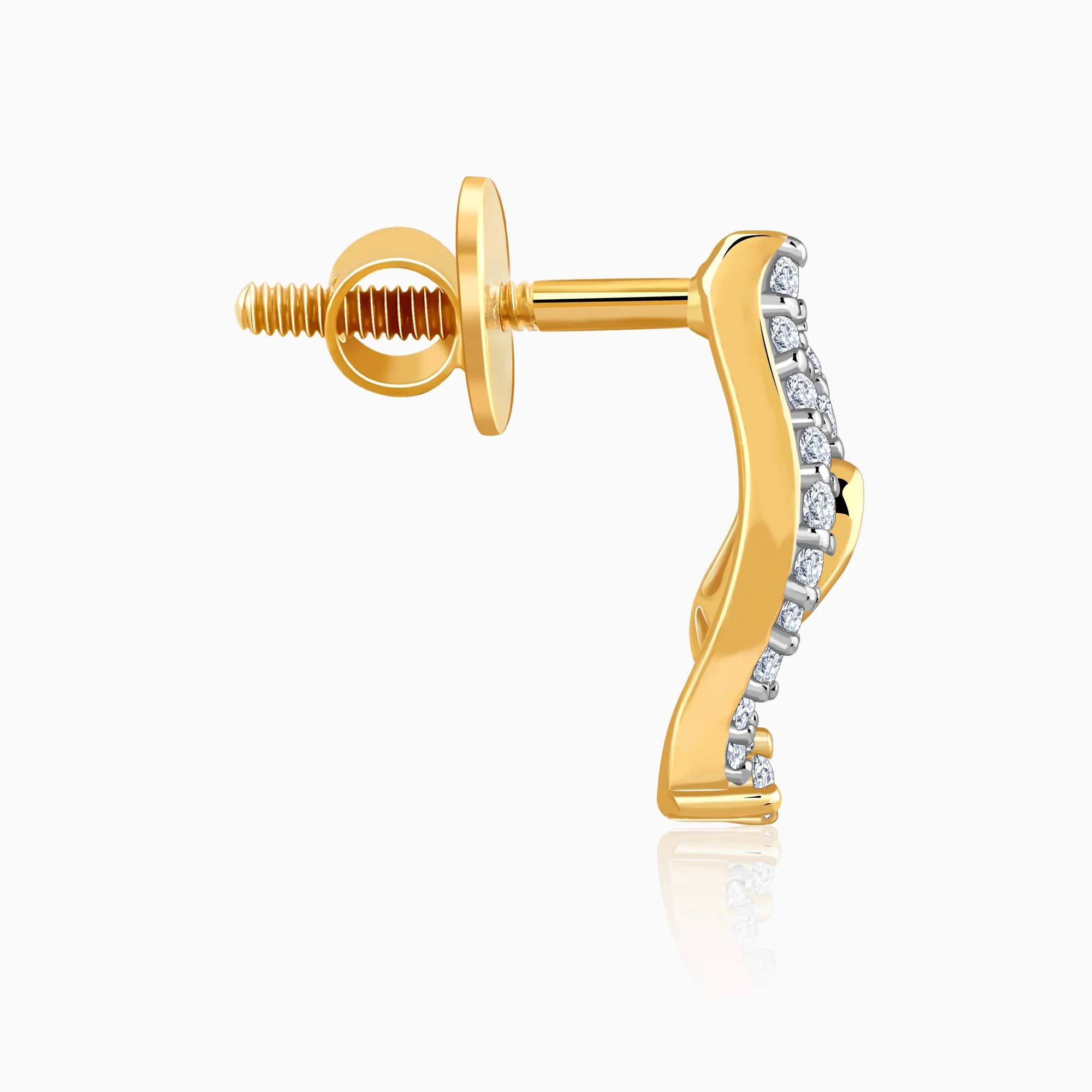 Gold Eternal Wave Lab Grown Diamond Earrings - Image 5