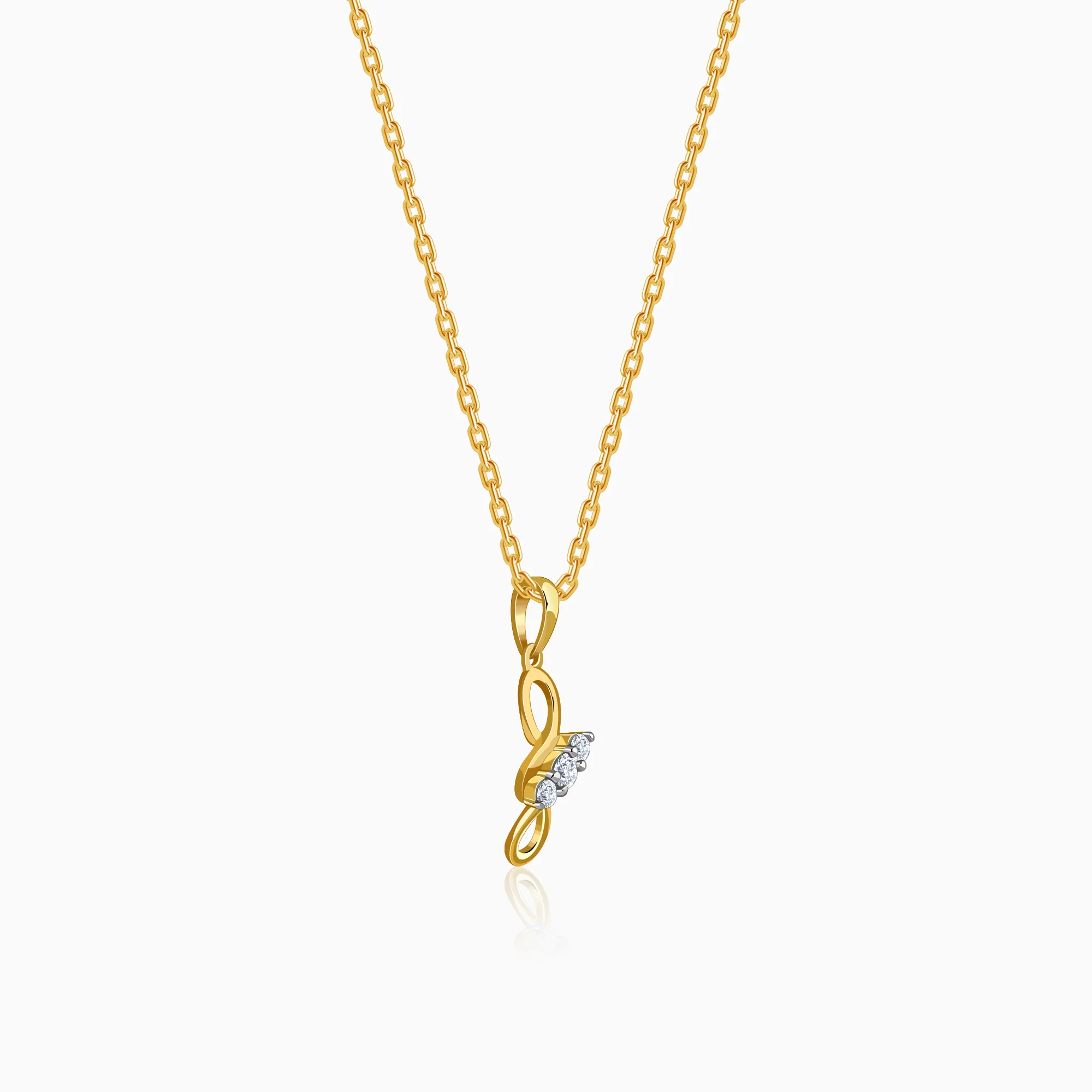 Gold Everlasting Vine Lab Grown Diamond Pendant - Image 4