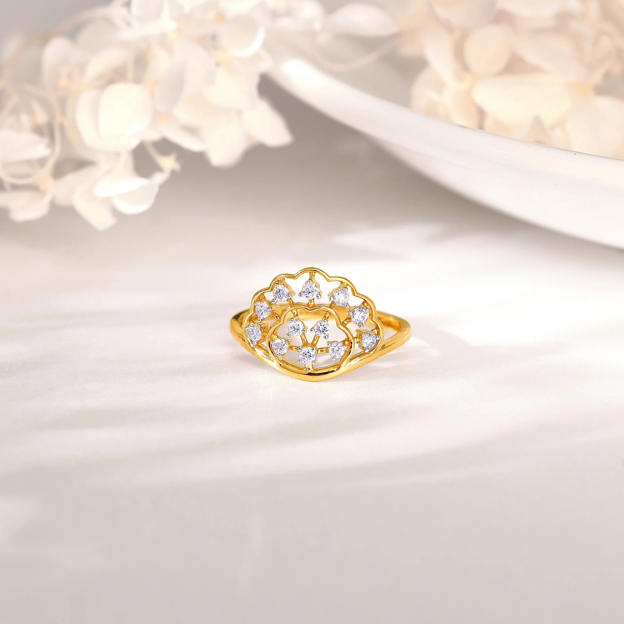 Gold Fanfare Diamond Ring - Image 2
