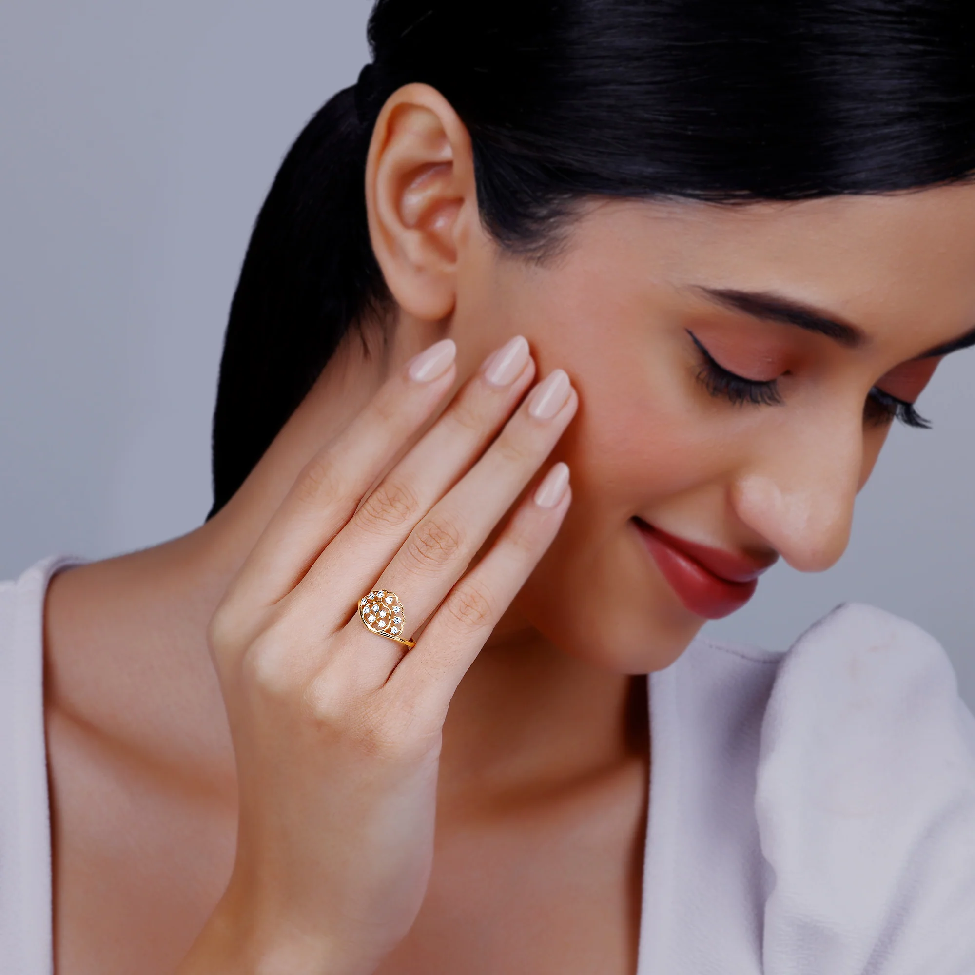 Gold Fanfare Diamond Ring - Image 3