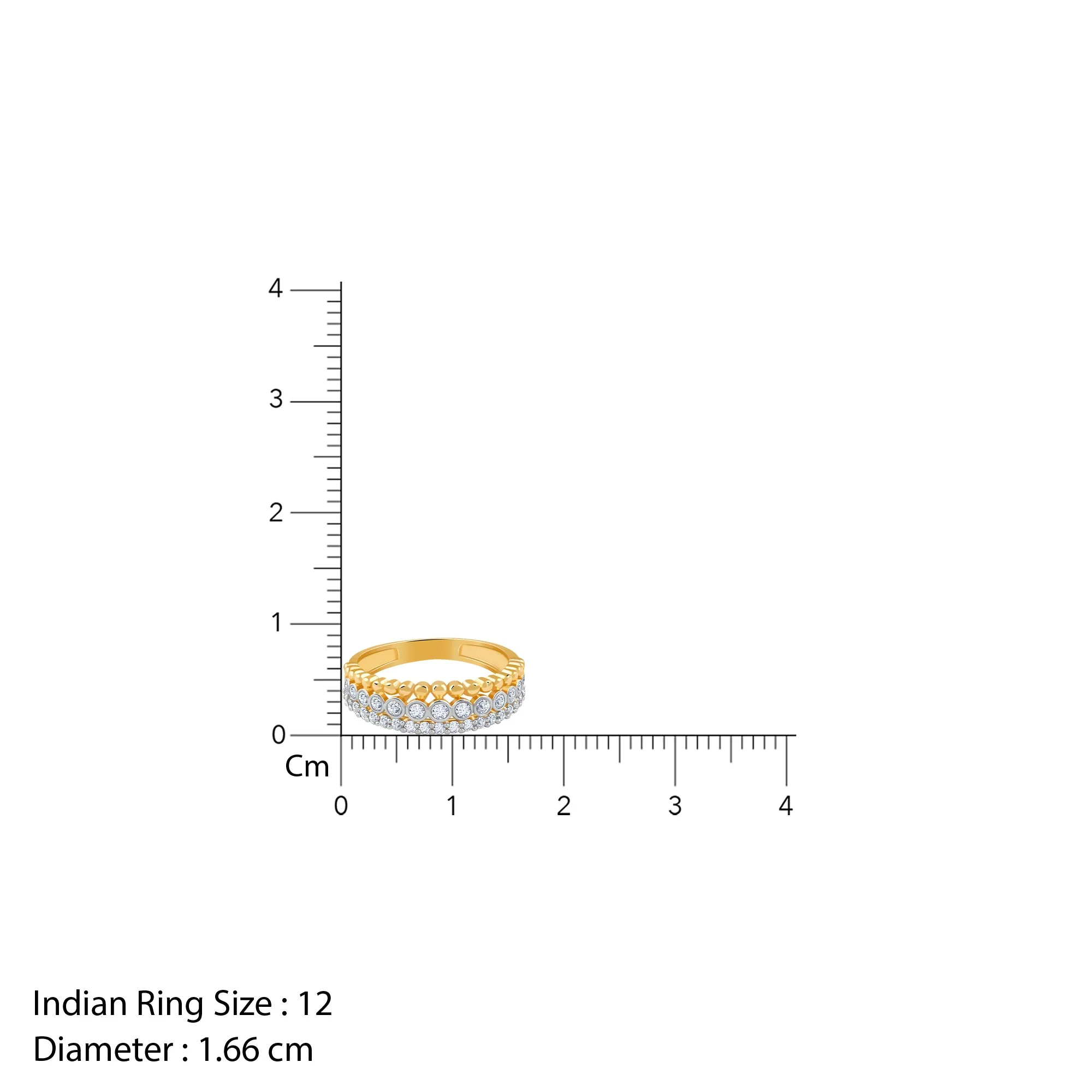 Gold Faux Stack Bezel Lab Grown Diamond Ring - Image 6