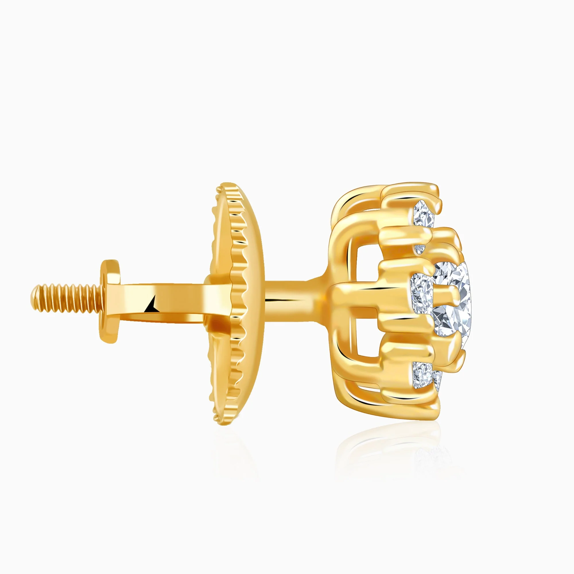 Gold Favourite Bloom Lab Grown Diamond Studs - Image 5