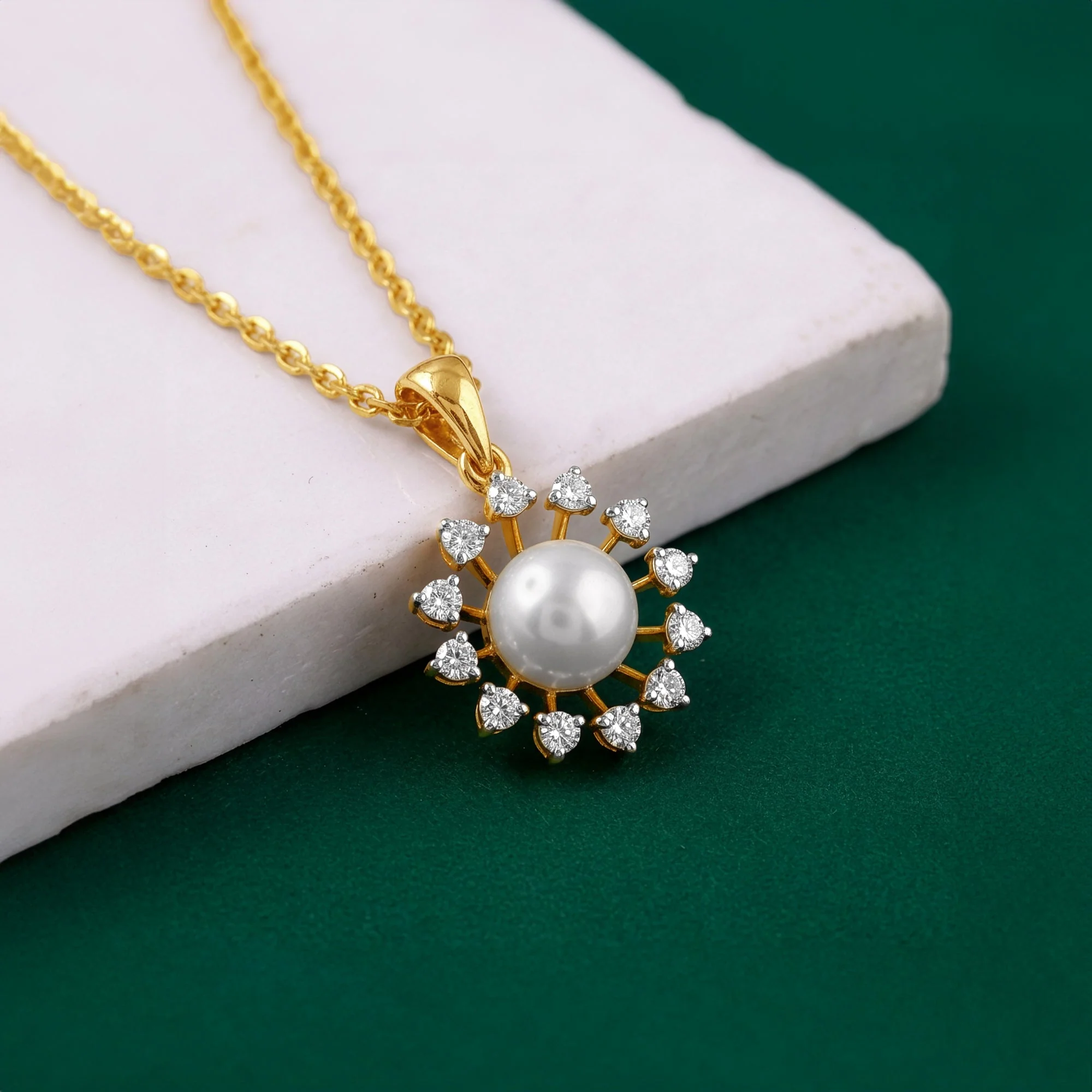 Gold Fiore Lab Grown Diamond Pendant - Image 2