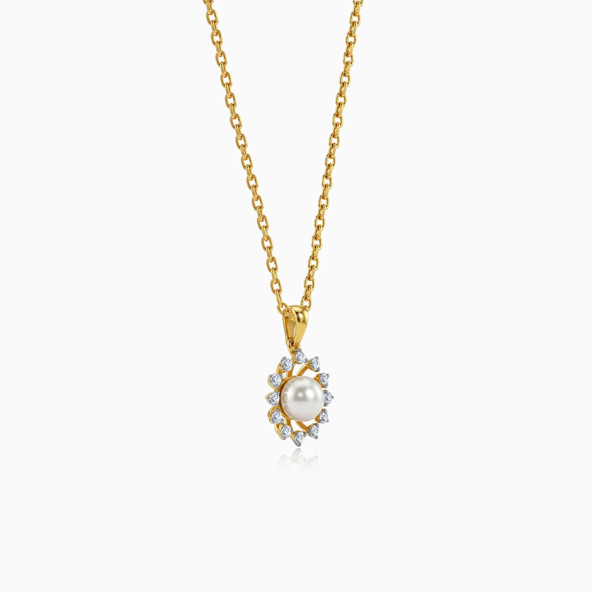 Gold Fiore Lab Grown Diamond Pendant - Image 3