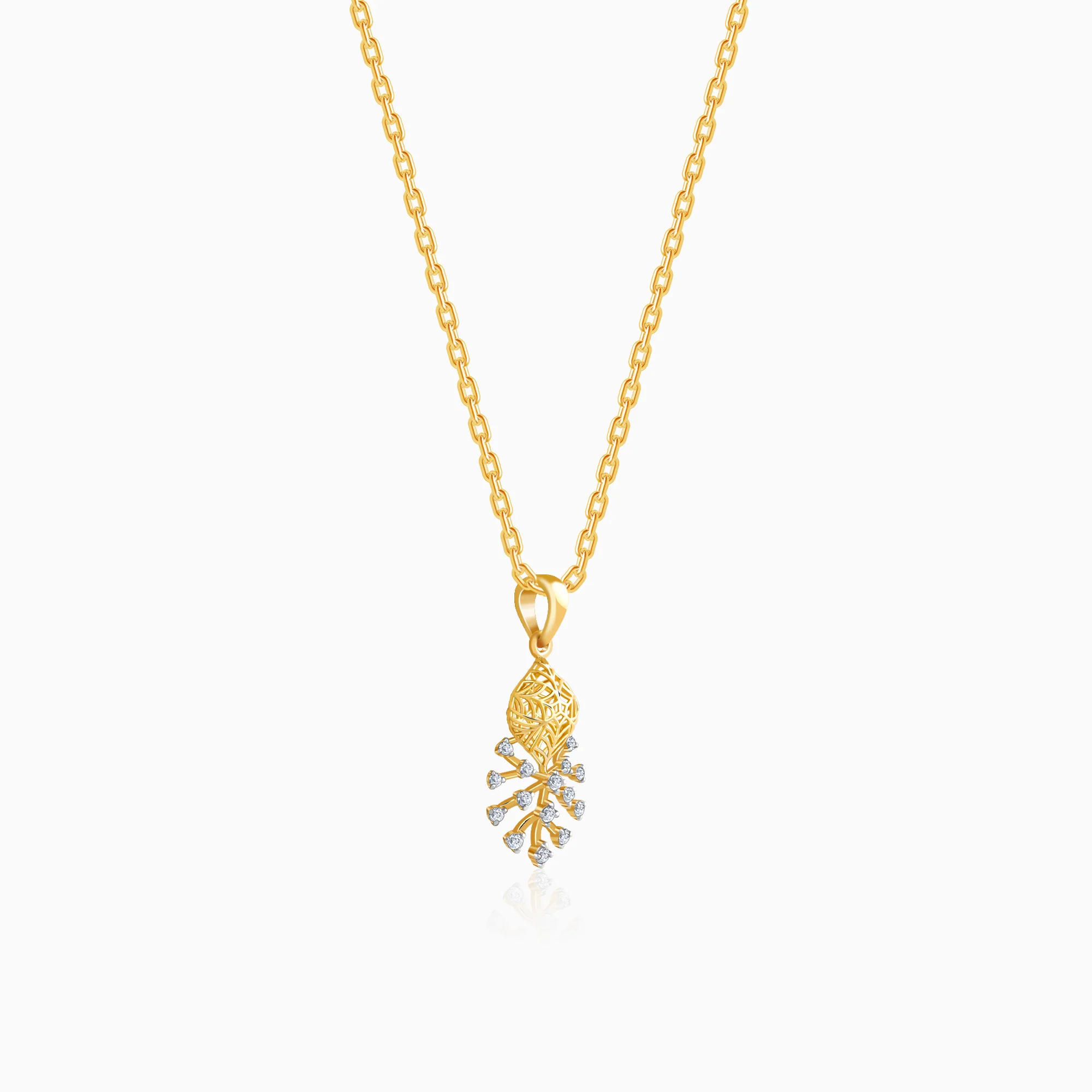 Gold Fireworks Lab Grown Diamond Pendant - Image 4
