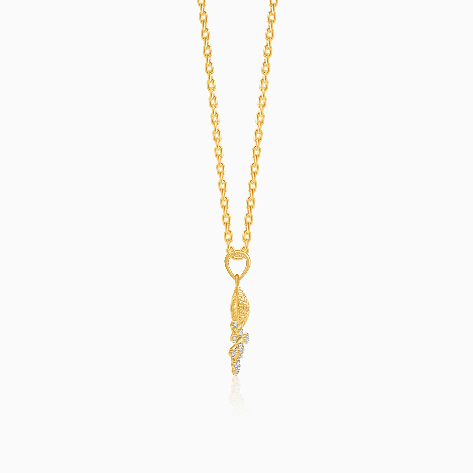 Gold Fireworks Lab Grown Diamond Pendant - Image 5