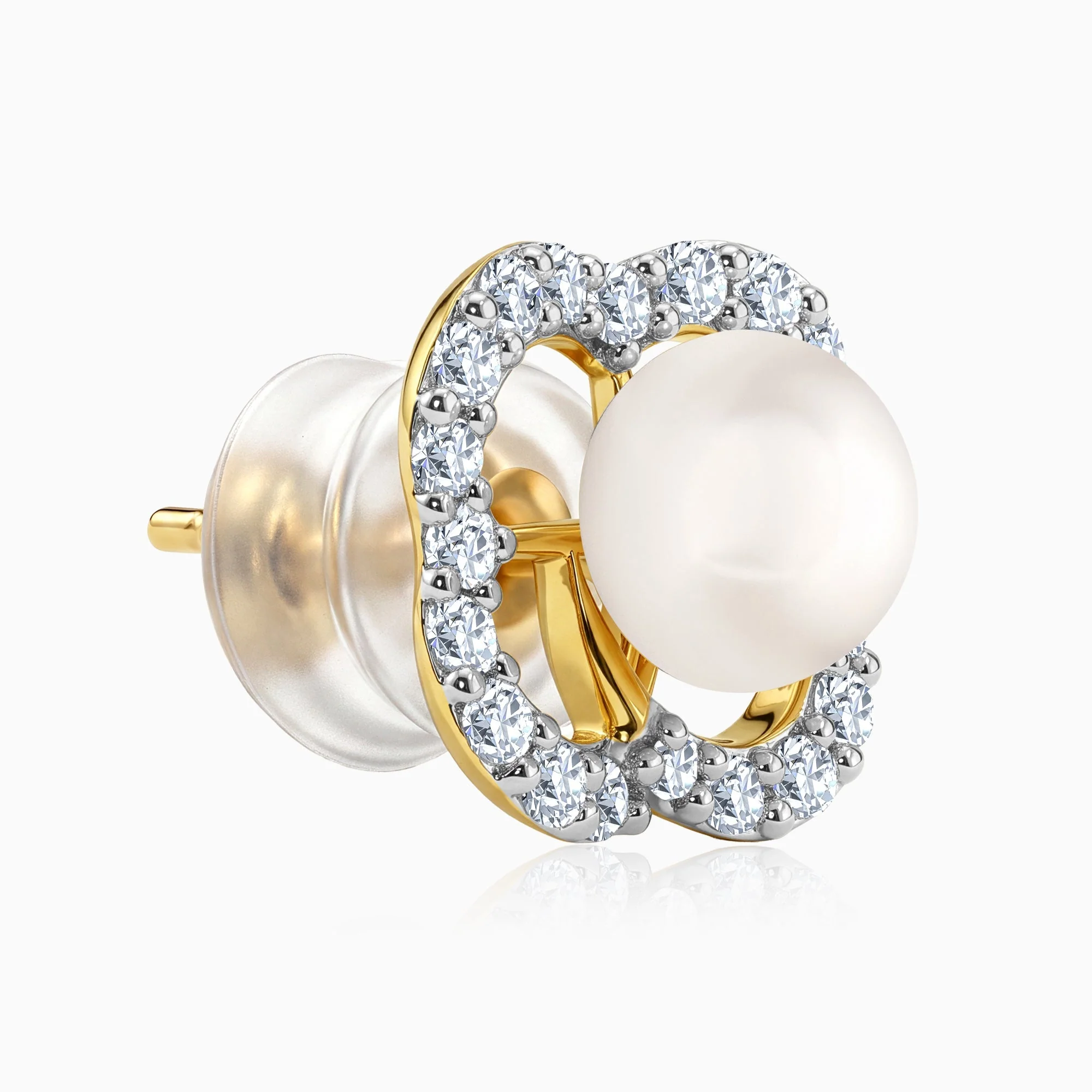 Gold Flor Sparkle Lab Grown Diamond Earrings - Image 4