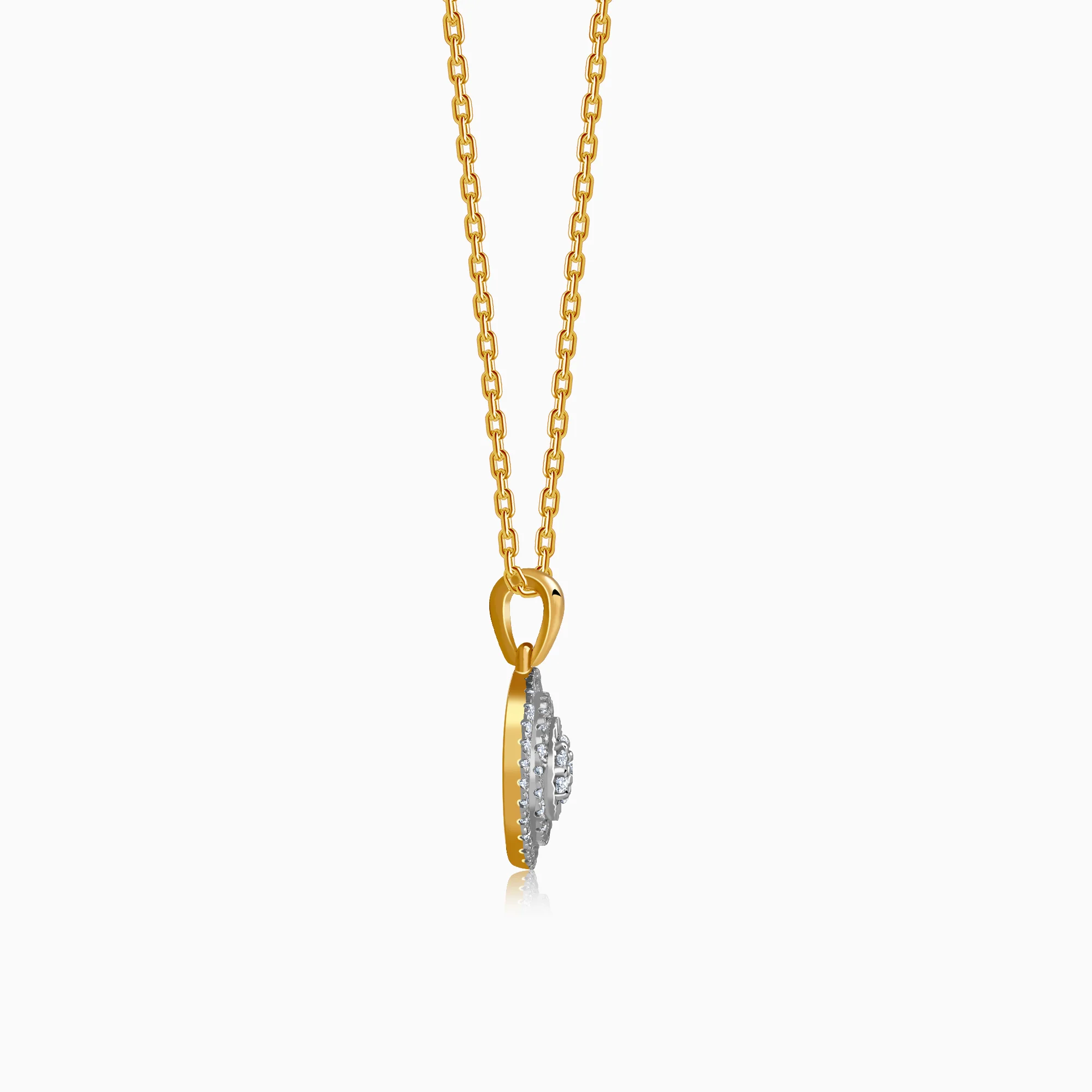 Gold Flora Gleam Lab Grown Diamond Pendant - Image 5
