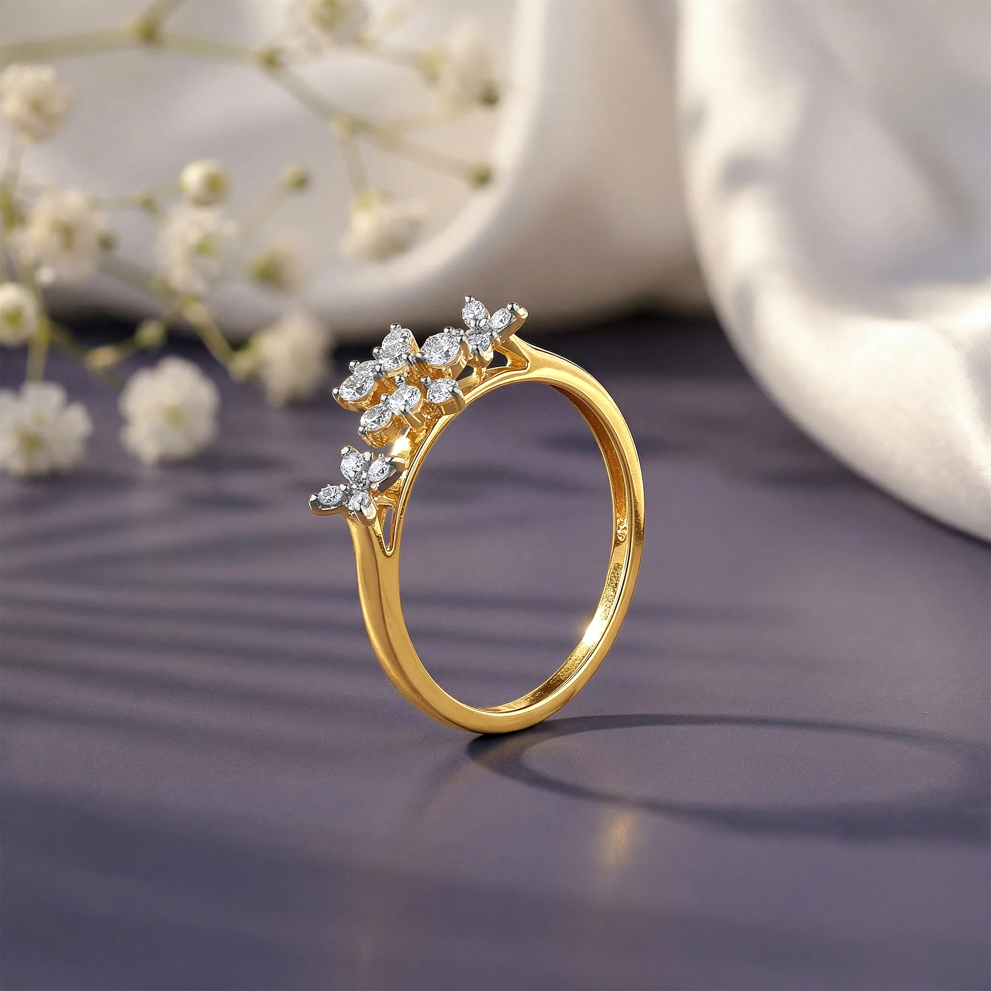 Gold Flora Radiance Lab Grown Diamond Ring (Size 12) - Image 2