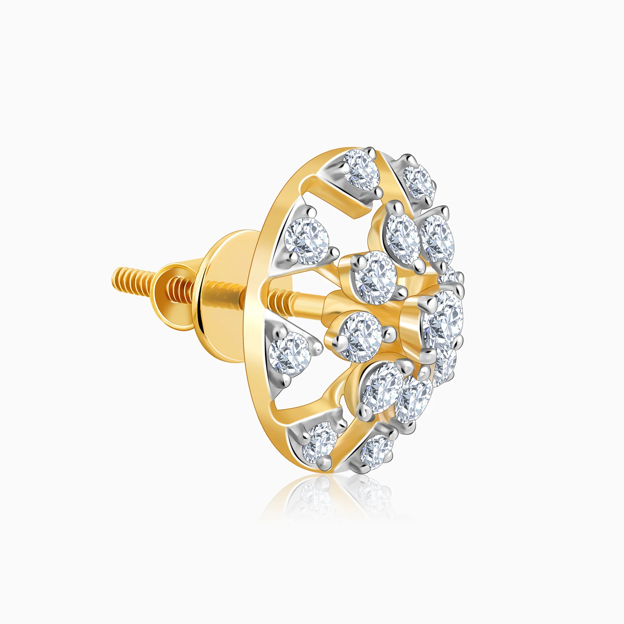Gold Floral Aroha Lab Grown Diamond Studs - Image 4