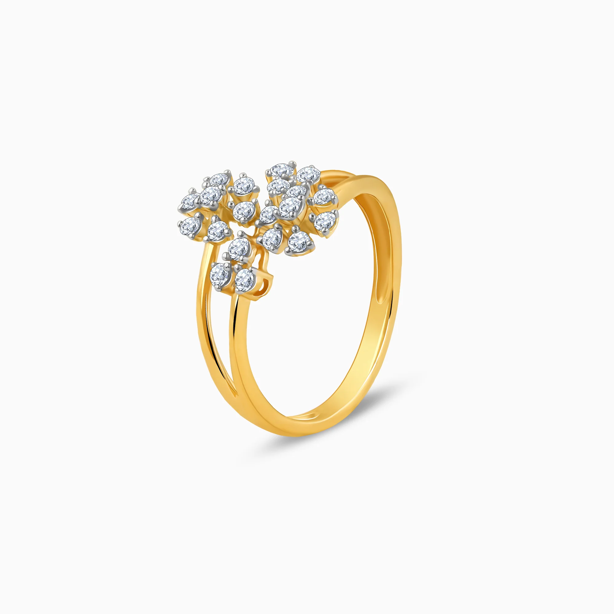 Gold Floral Bouquet Diamond Ring - Image 4