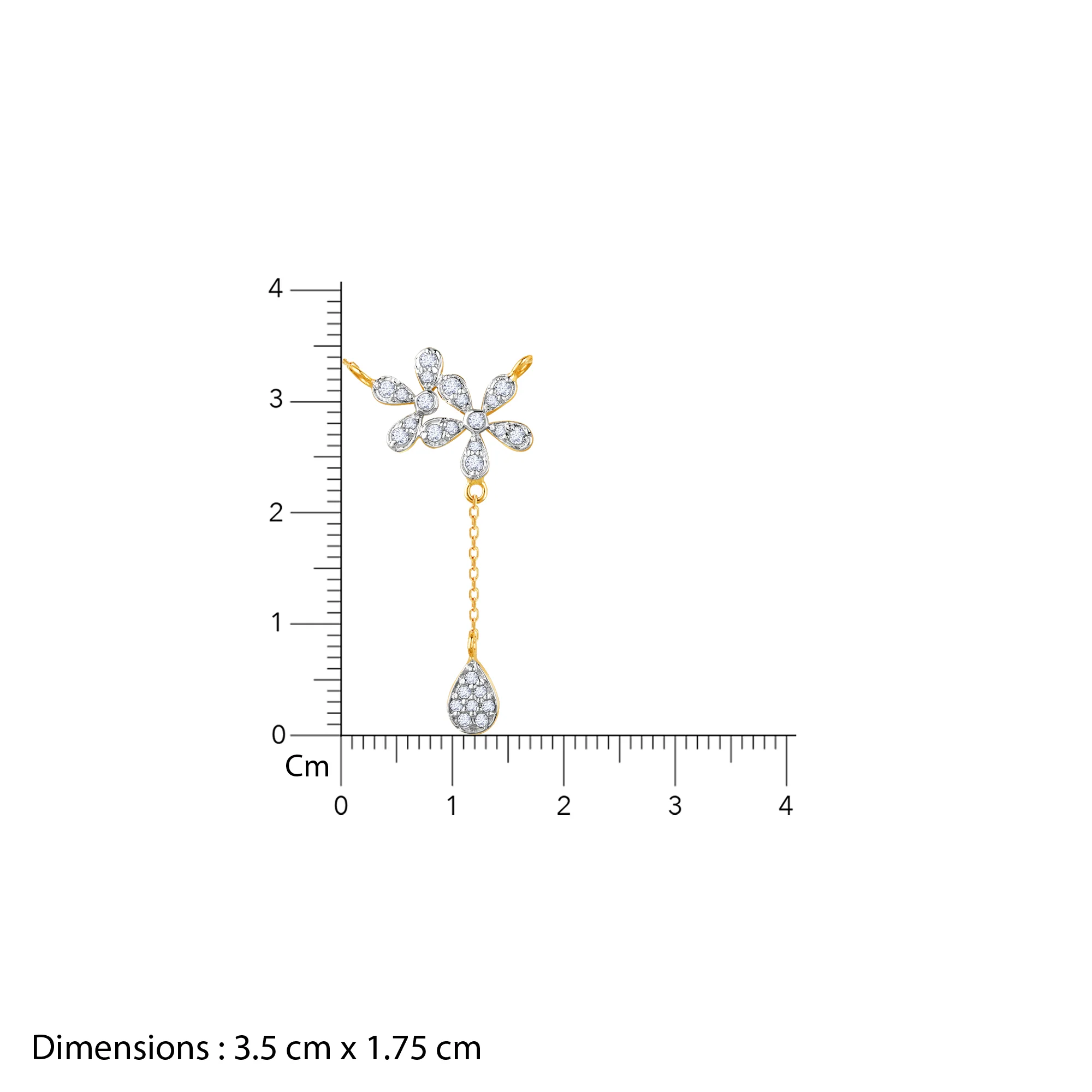 Gold Floral Drop Lab Grown Diamond Necklace - Image 7
