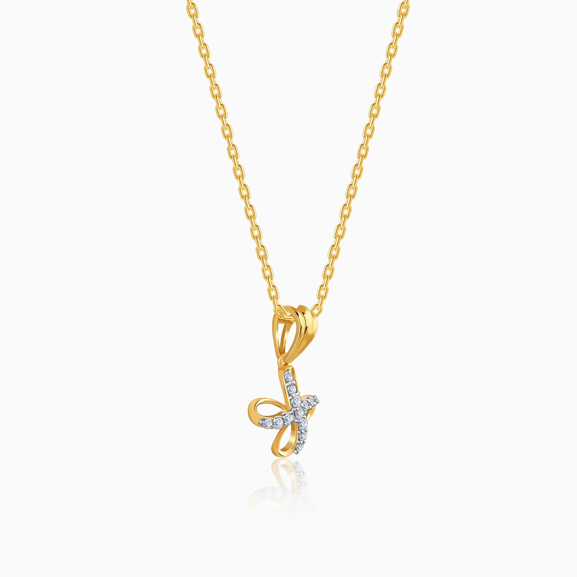 Gold Floral Muse Lab Grown Diamond Pendant - Image 4