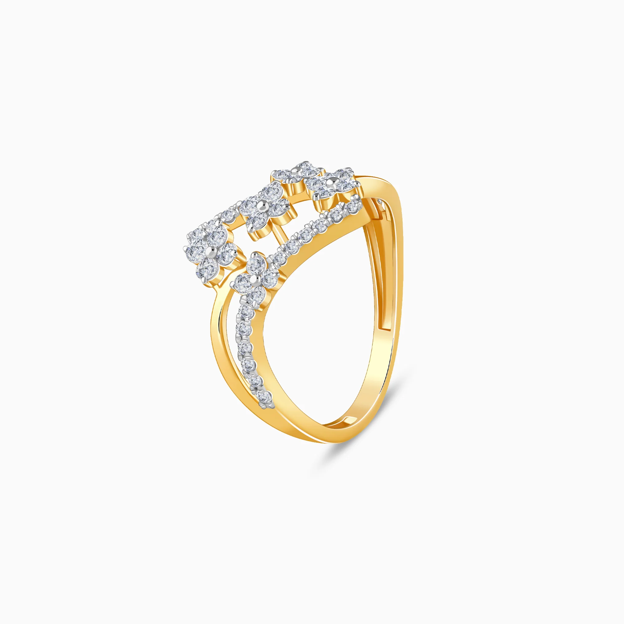 Gold Floral Vibe Lab Grown Diamond Ring - Image 4