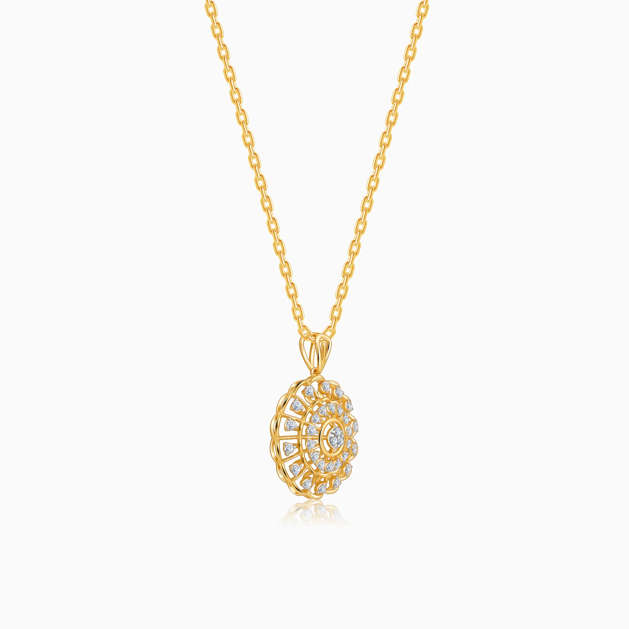 Gold Florentia Lab Grown Diamond Pendant - Image 4