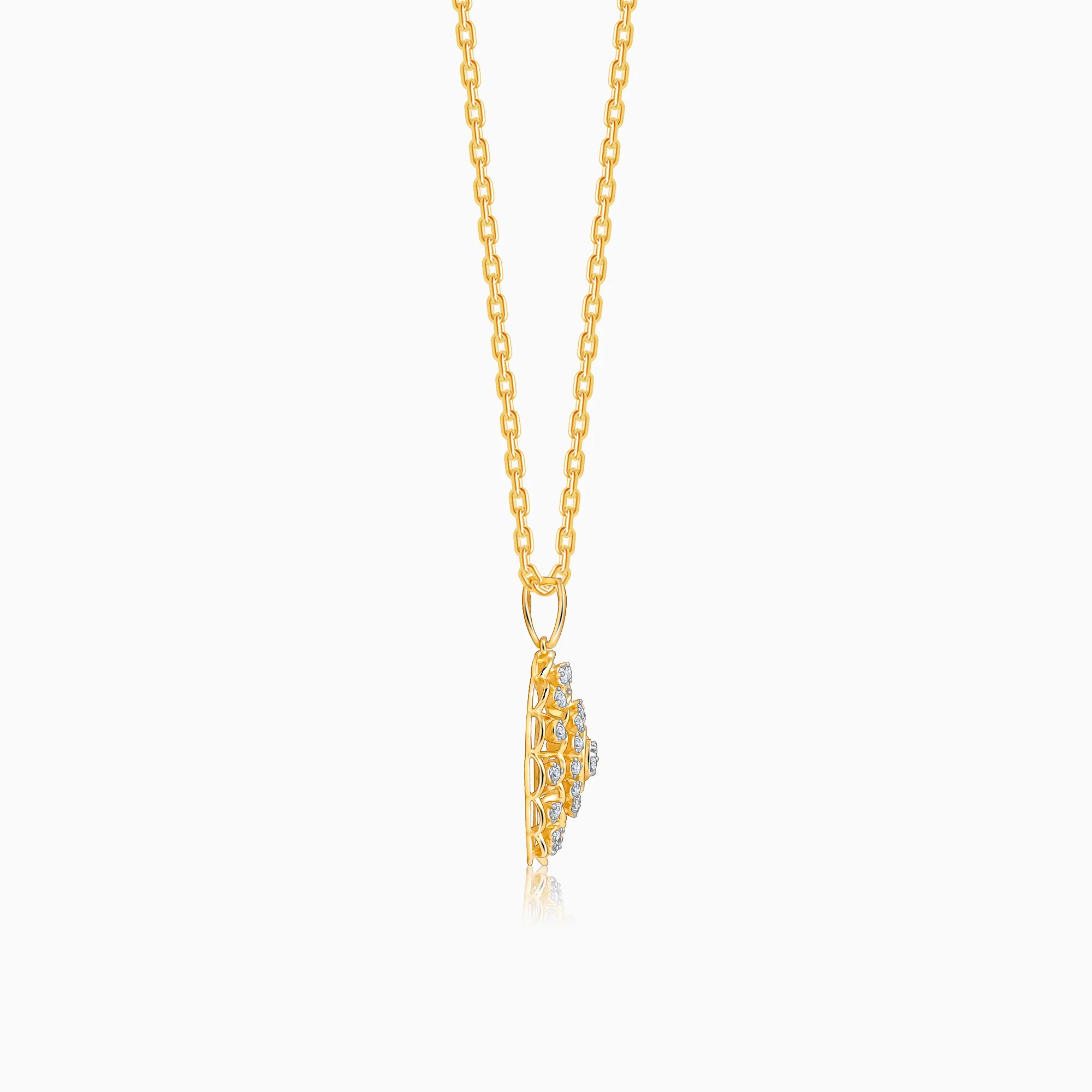 Gold Florentia Lab Grown Diamond Pendant - Image 5