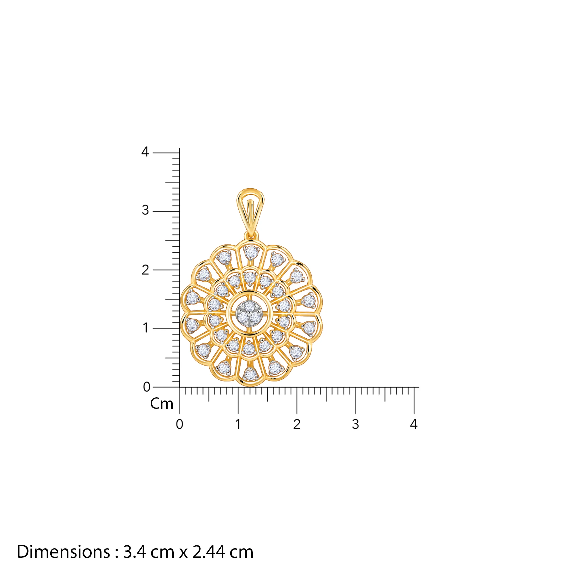 Gold Florentia Lab Grown Diamond Pendant - Image 6