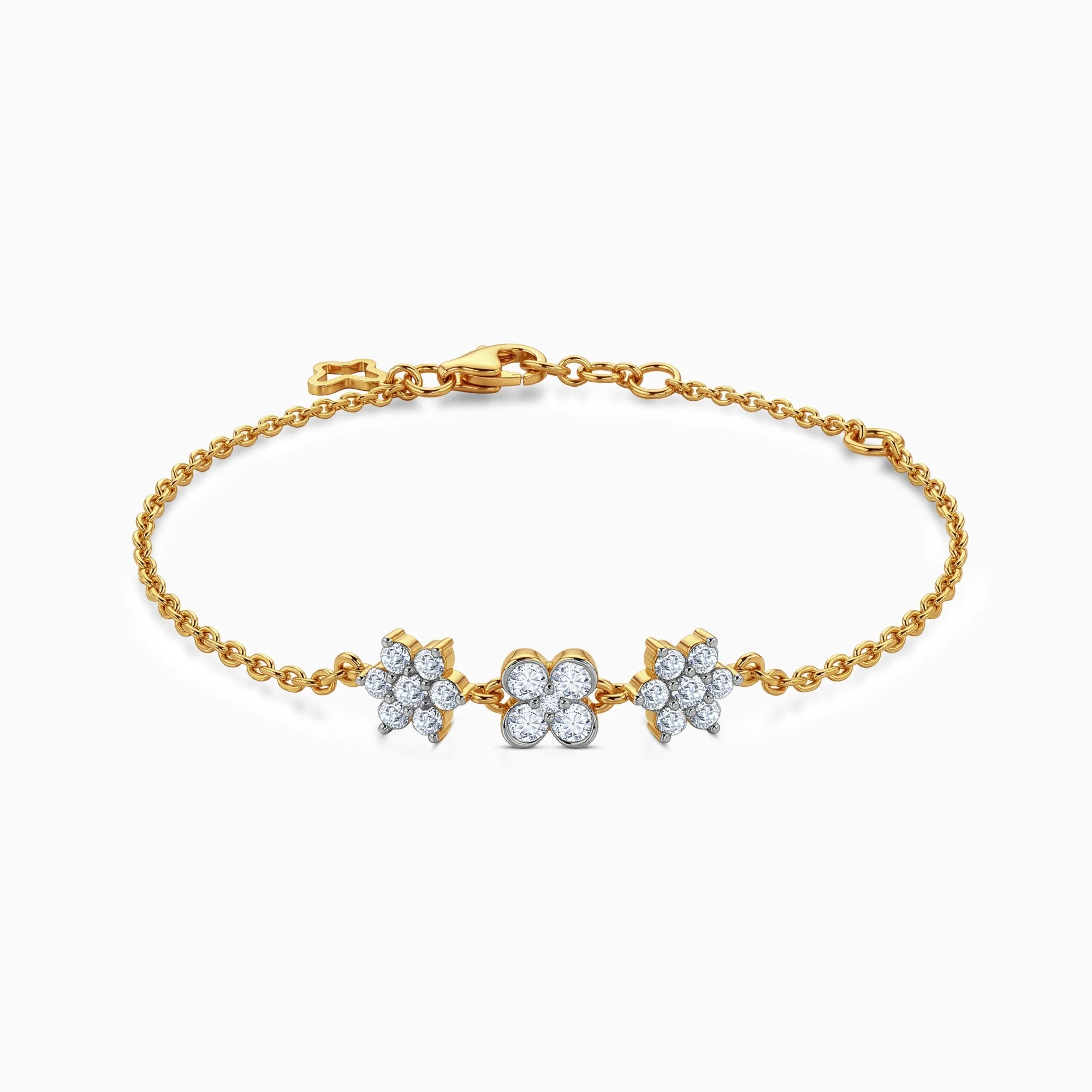 Gold Floret Lab Grown Diamond Bracelet - Image 4