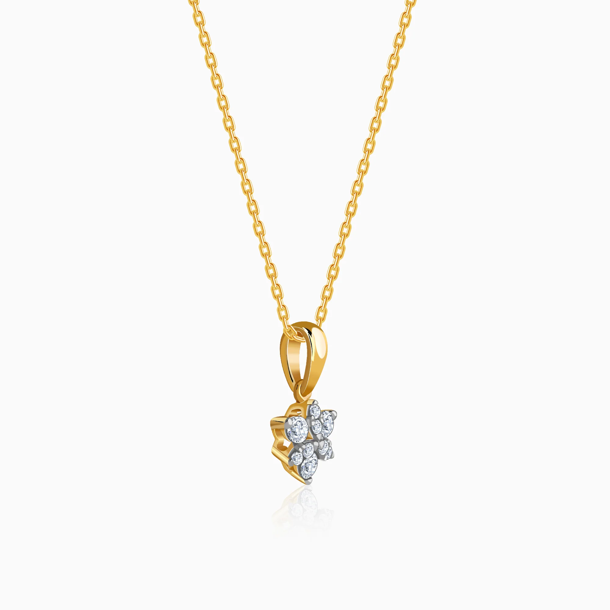 Gold Floretta Lab Grown Diamond Pendant - Image 4