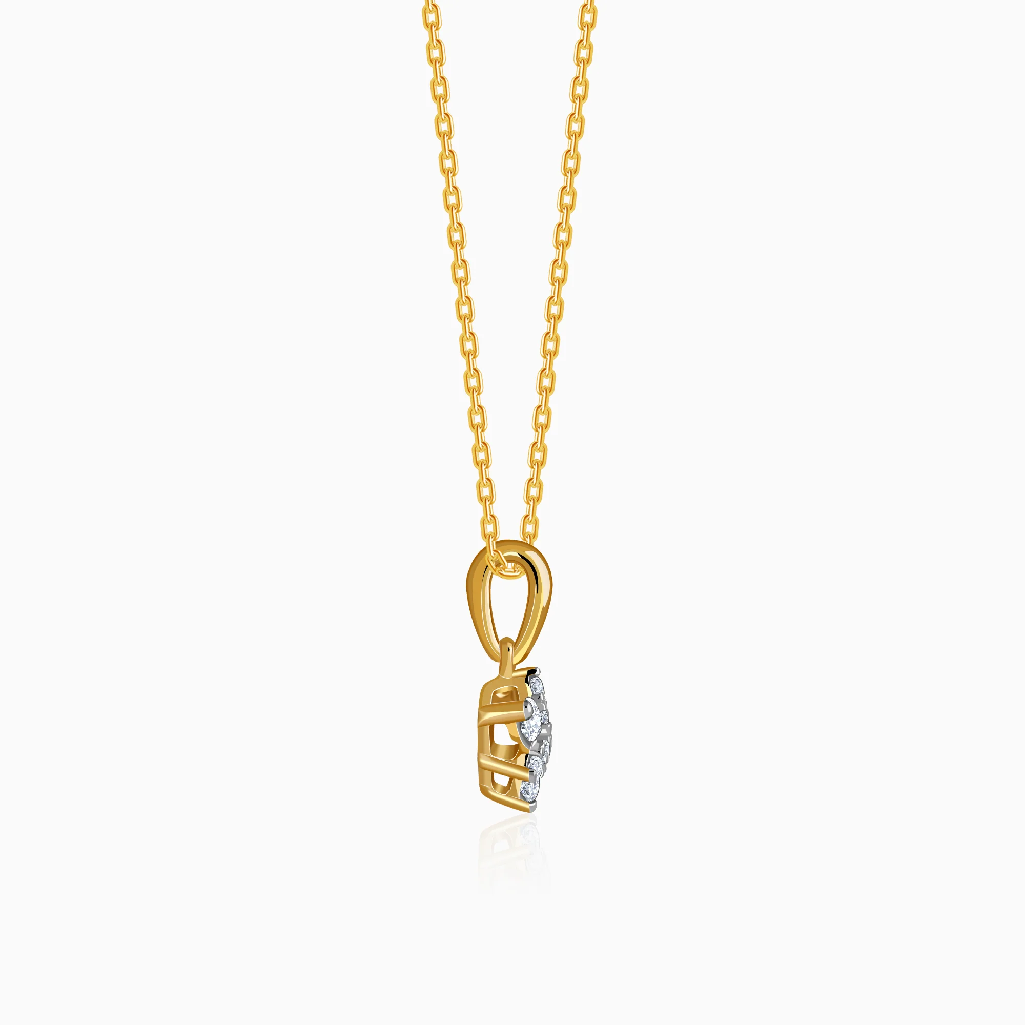 Gold Floretta Lab Grown Diamond Pendant - Image 5