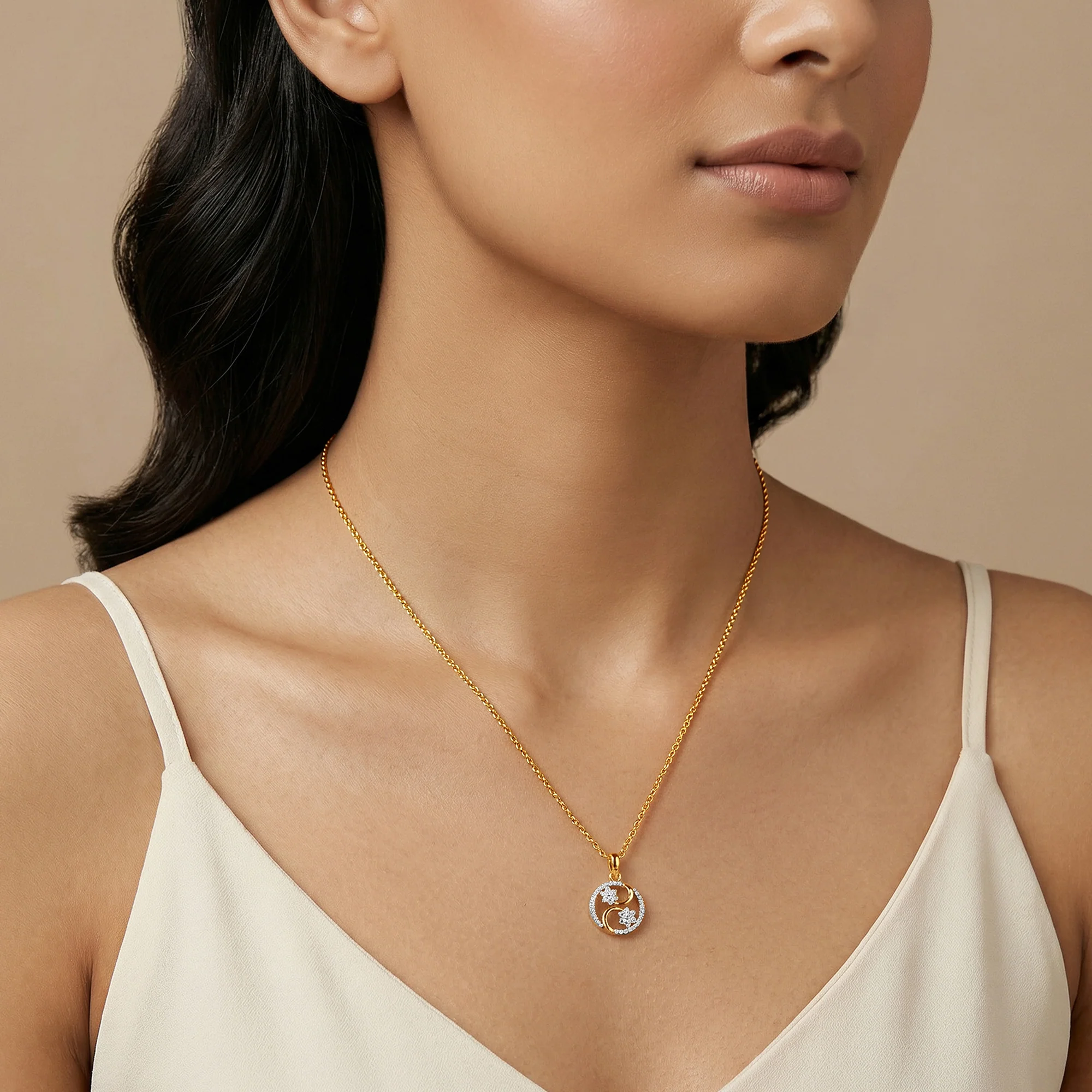 Gold Flowerfied Lab Grown Diamond Pendant - Image 3