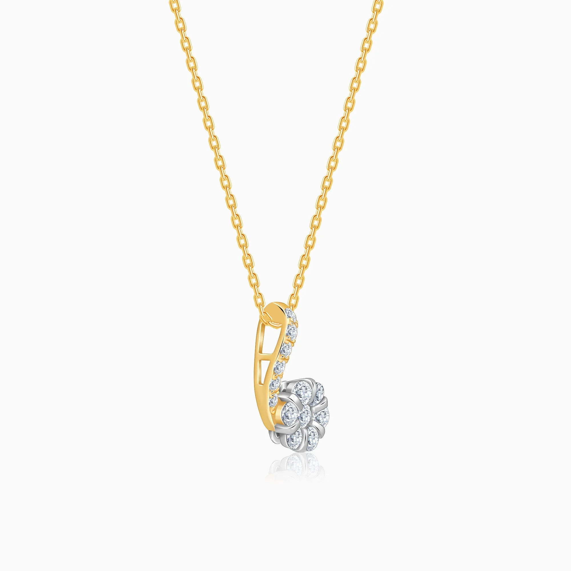 Gold Flowing Flora Lab Grown Diamond Necklace - Image 4