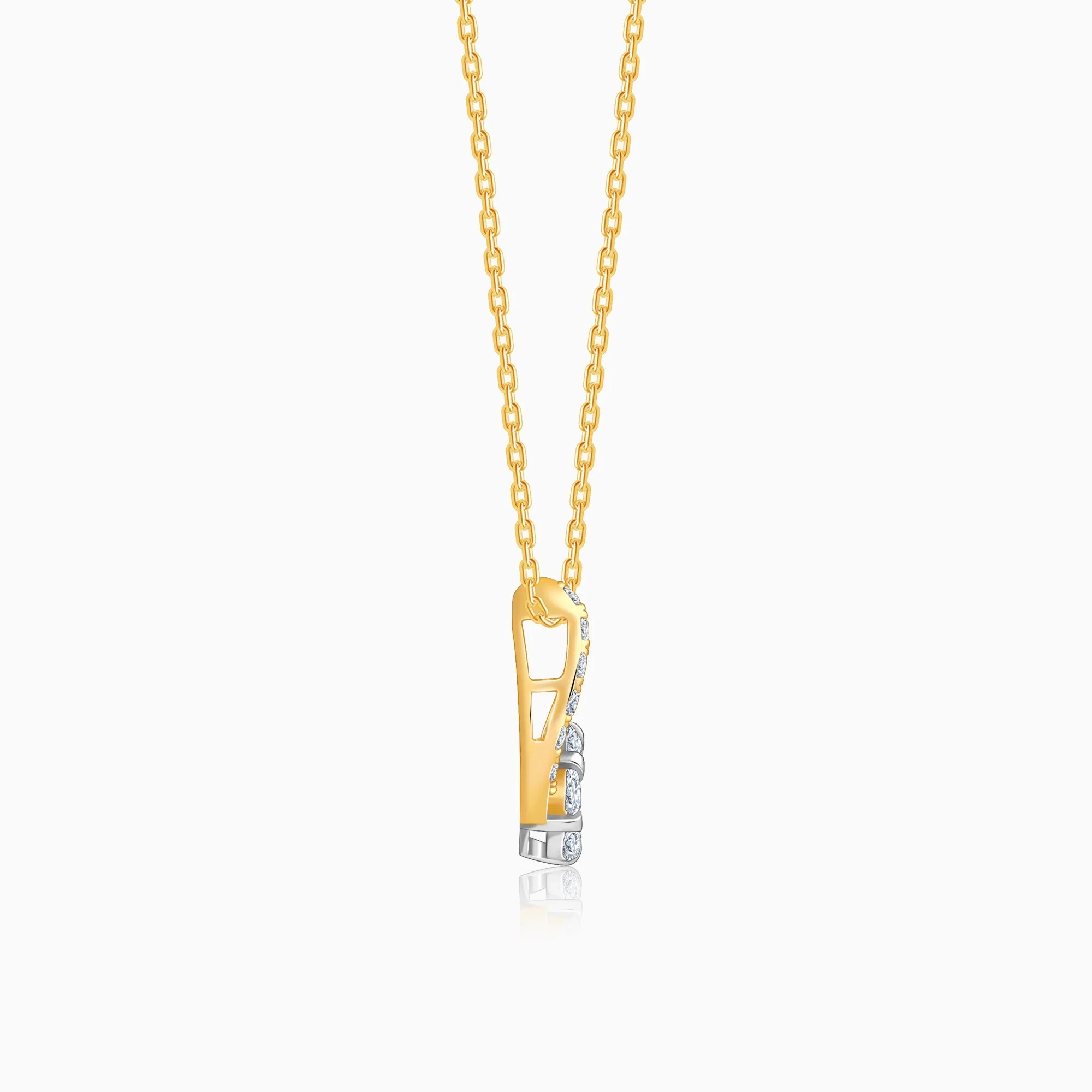 Gold Flowing Flora Lab Grown Diamond Necklace - Image 5
