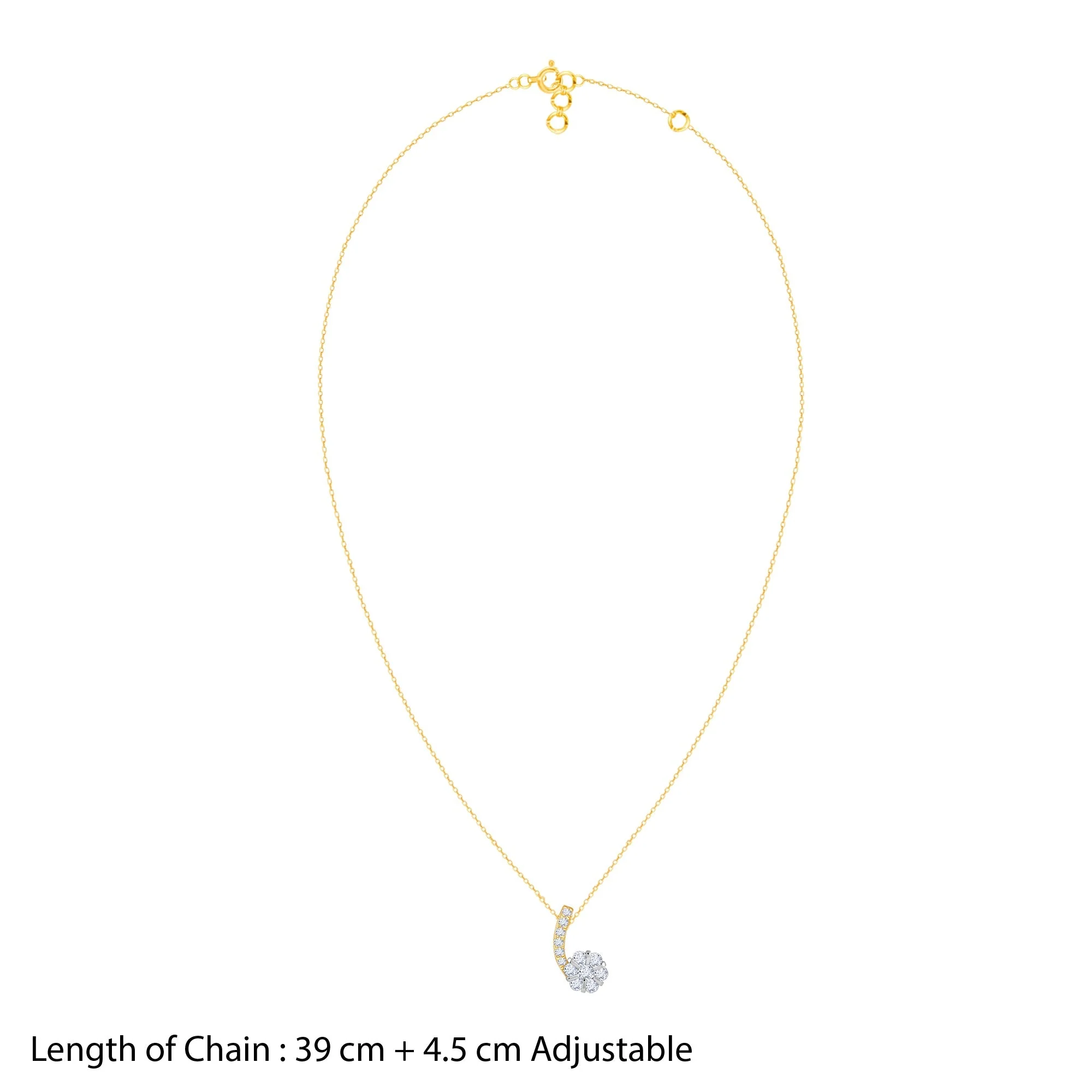 Gold Flowing Flora Lab Grown Diamond Necklace - Image 7