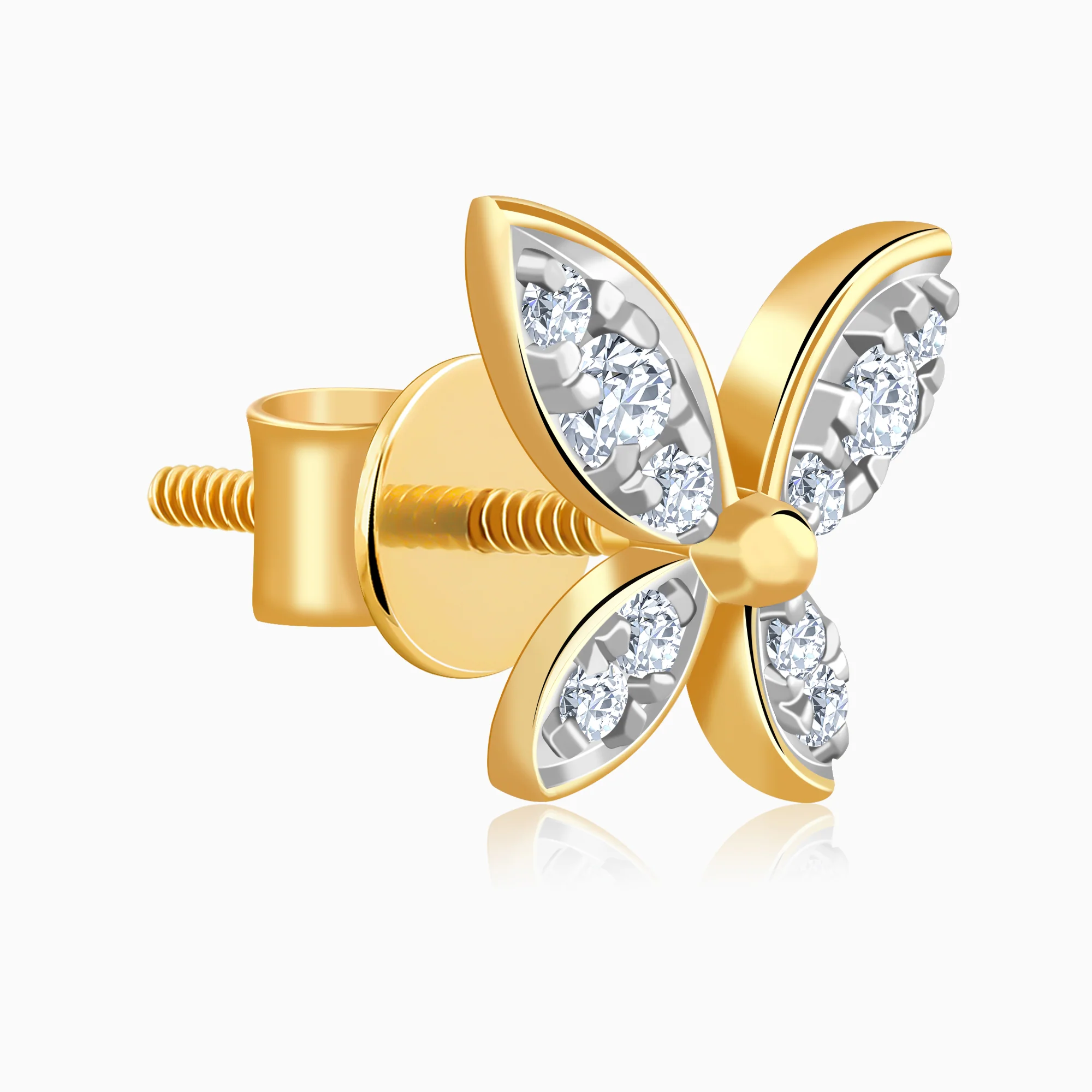 Gold Flutter Lab Grown Diamond Earrings - Image 4