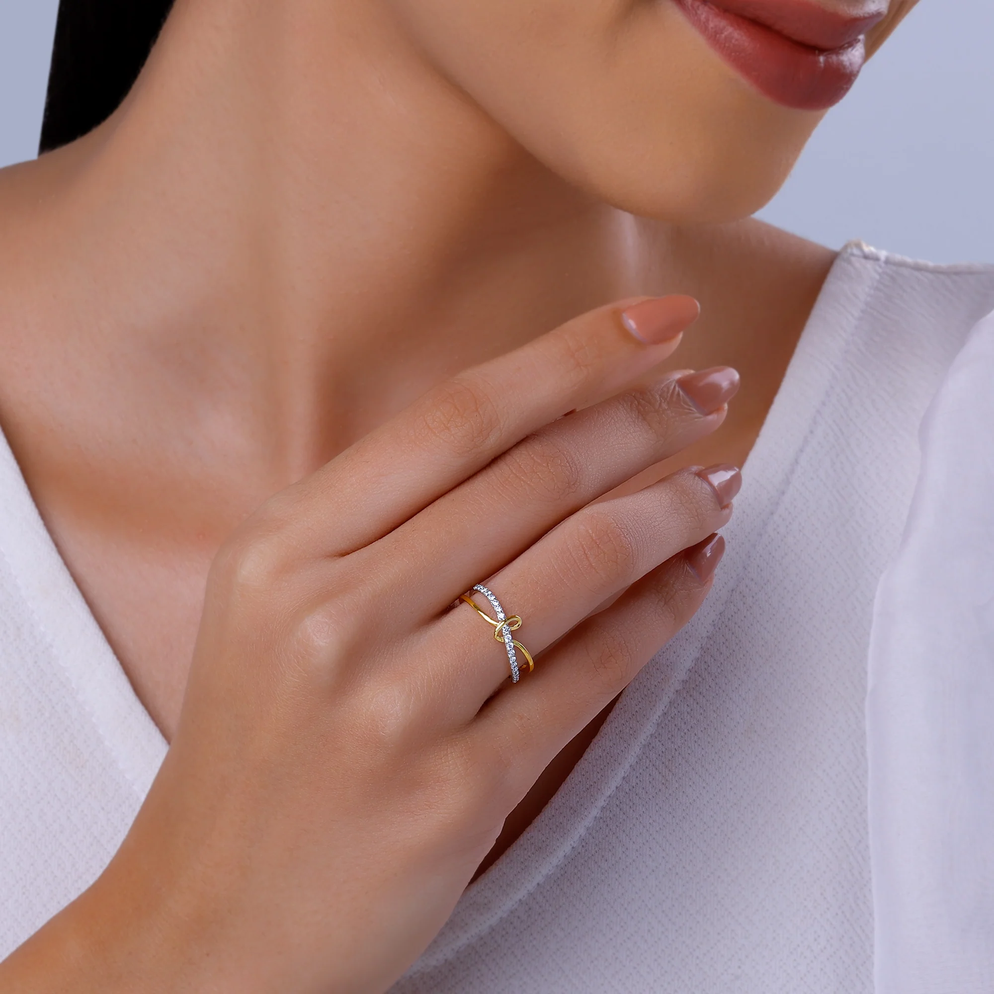 Gold Forever Knot Diamond Ring - Image 3