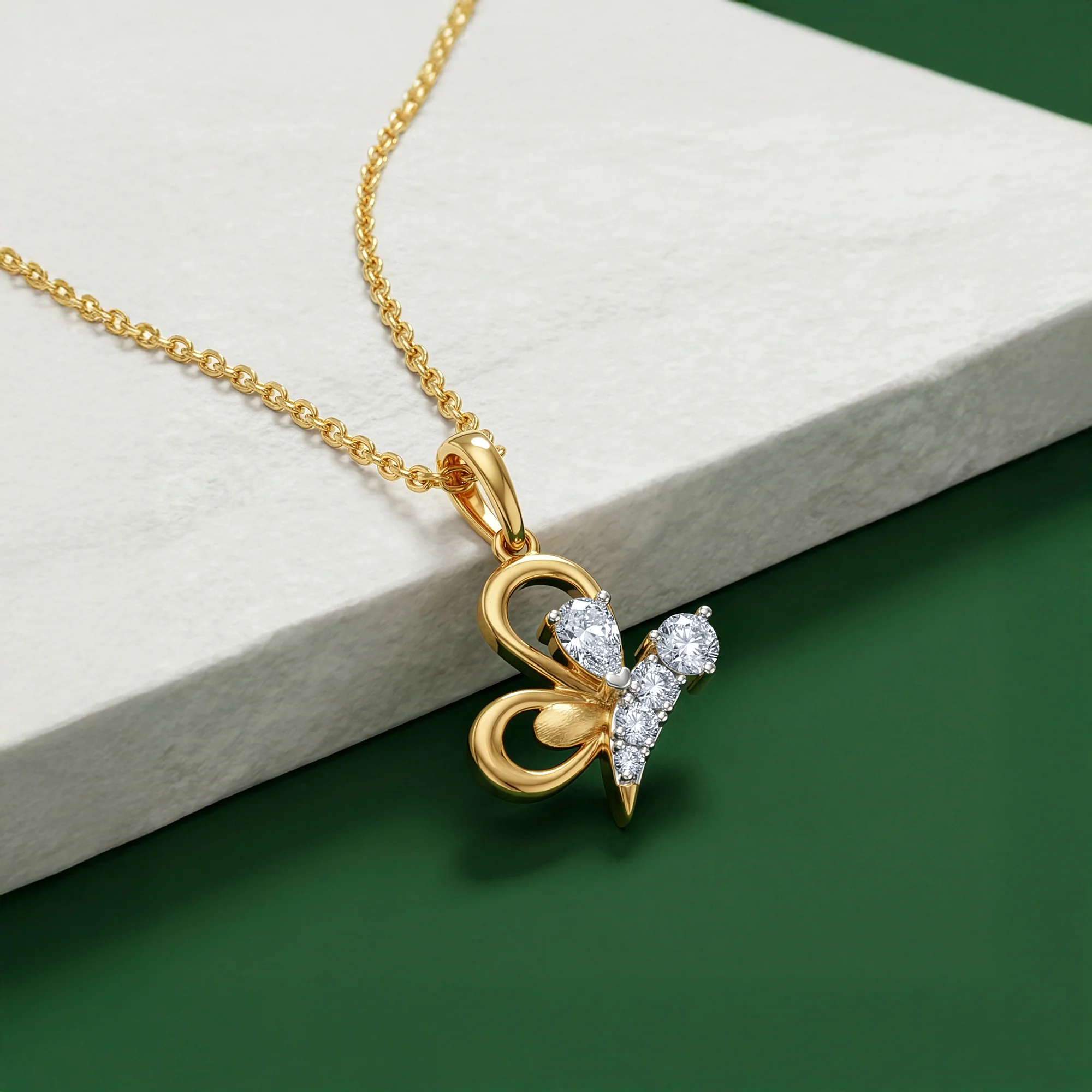 Gold Freeflight Lab Grown Diamond Pendant - Image 2