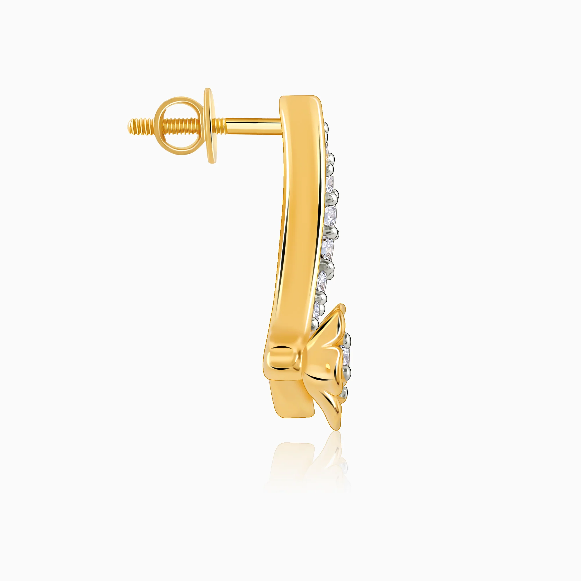 Gold Funky Florals Diamond Earrings - Image 5