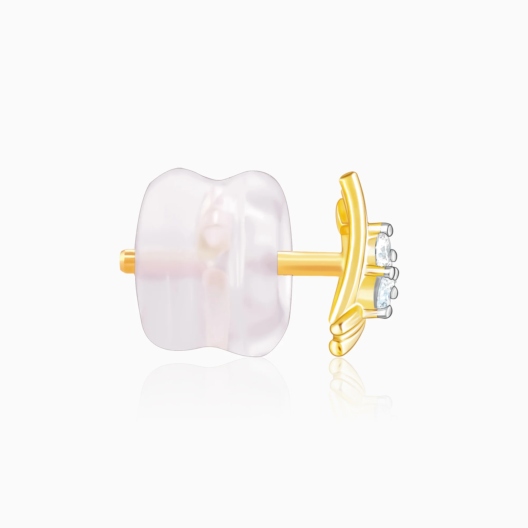 Gold Geometric Trio Diamond Earrings - Image 5