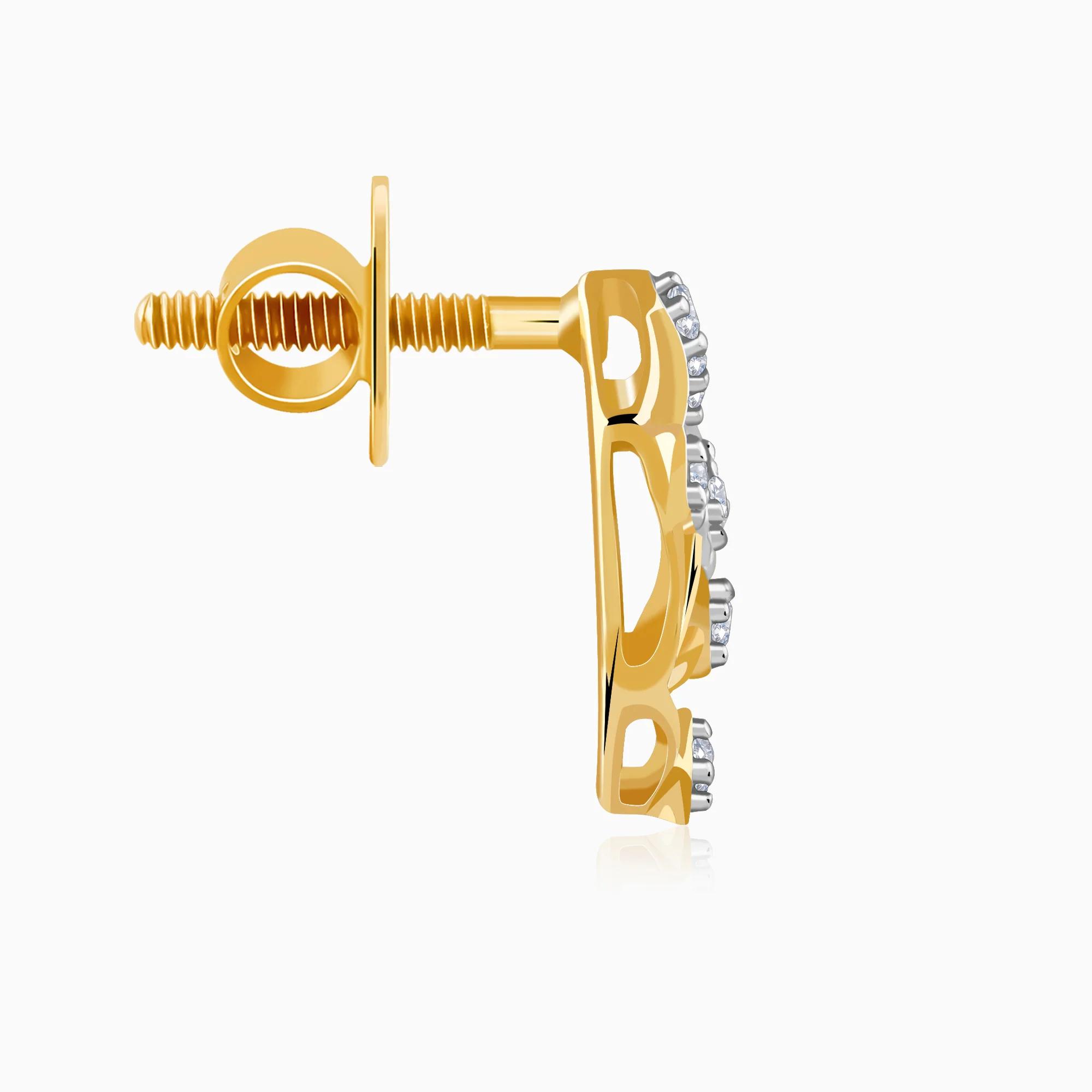 Gold Gilded Dew Lab Grown Diamond Stud Earrings - Image 5