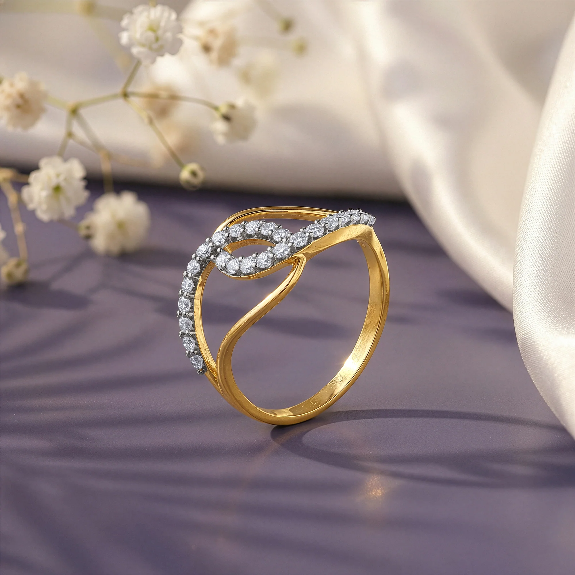 Gold Gilded Entwine Lab Grown Diamond Ring (Size 12) - Image 2