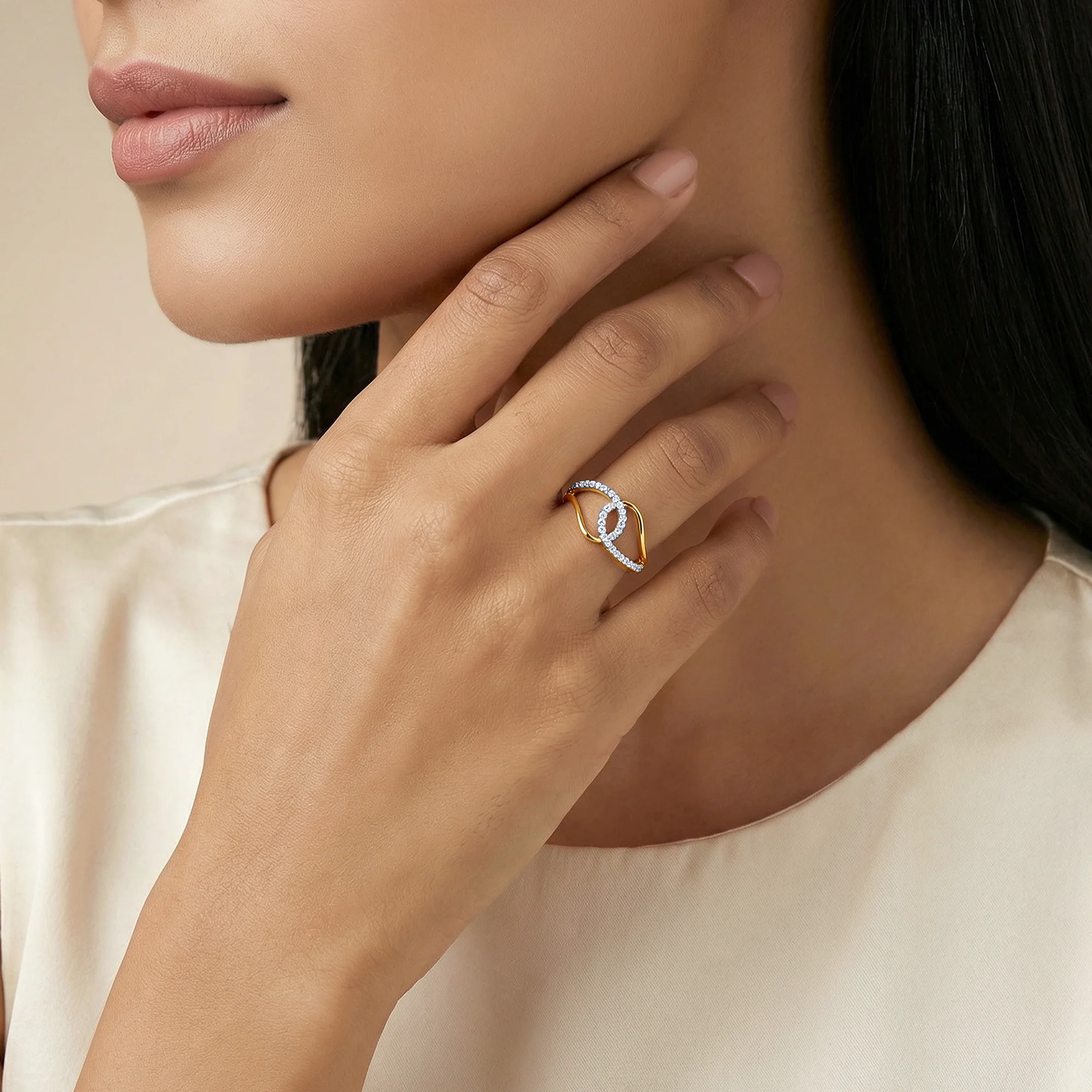 Gold Gilded Entwine Lab Grown Diamond Ring (Size 12) - Image 3