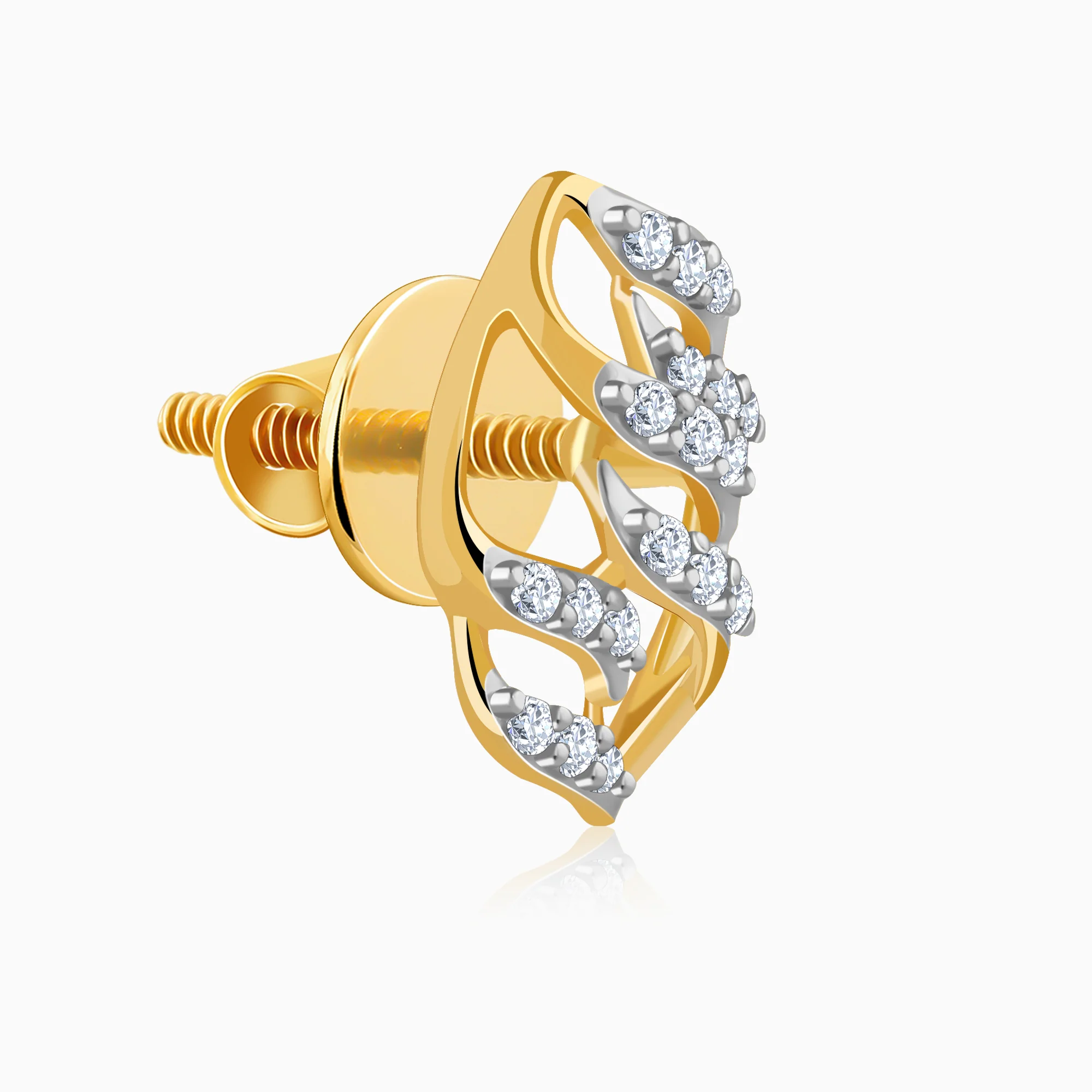 Gold Glam Lab Grown Diamond Stud Earrings - Image 4