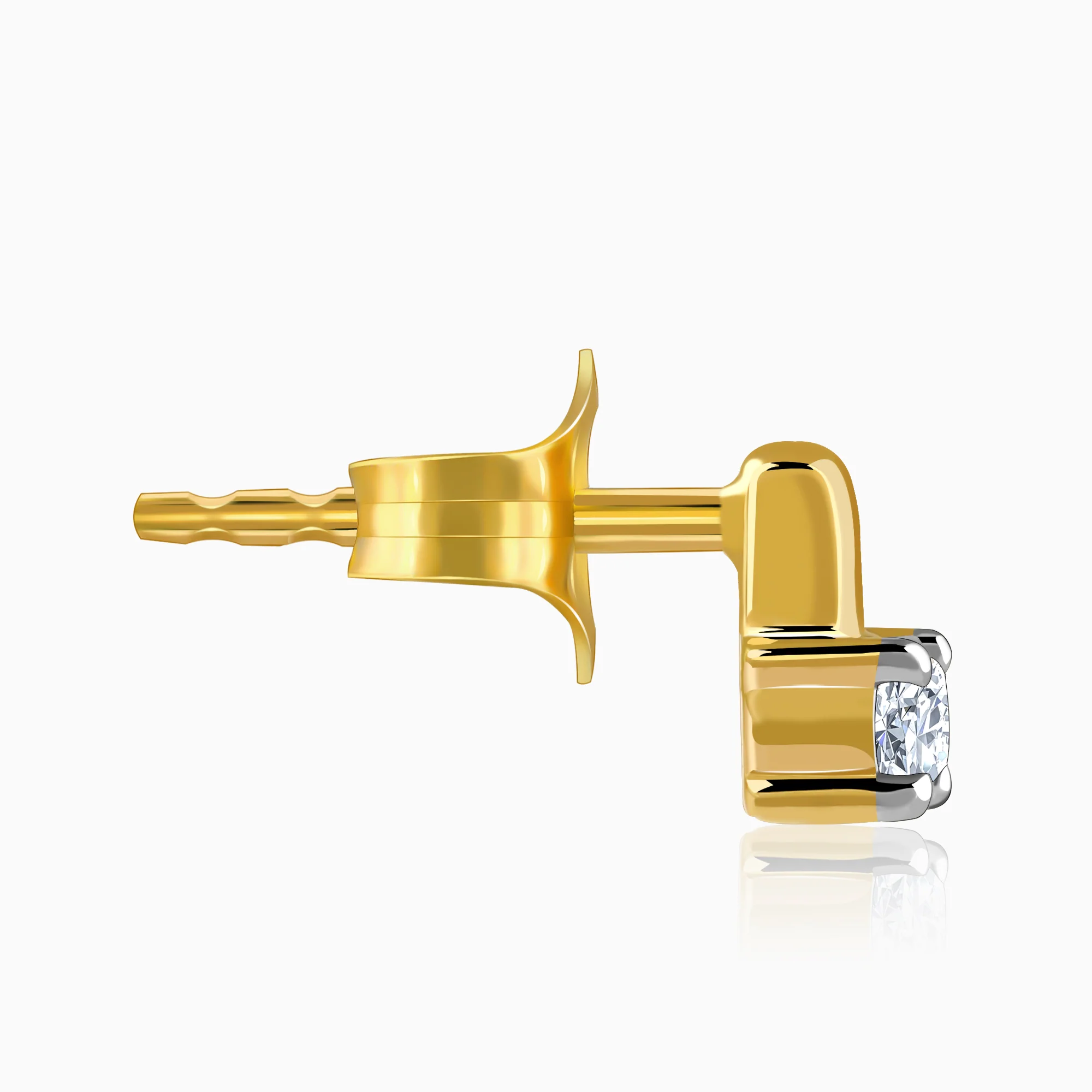 Gold Gleam Lab Grown Diamond Solitaire Studs - Image 5