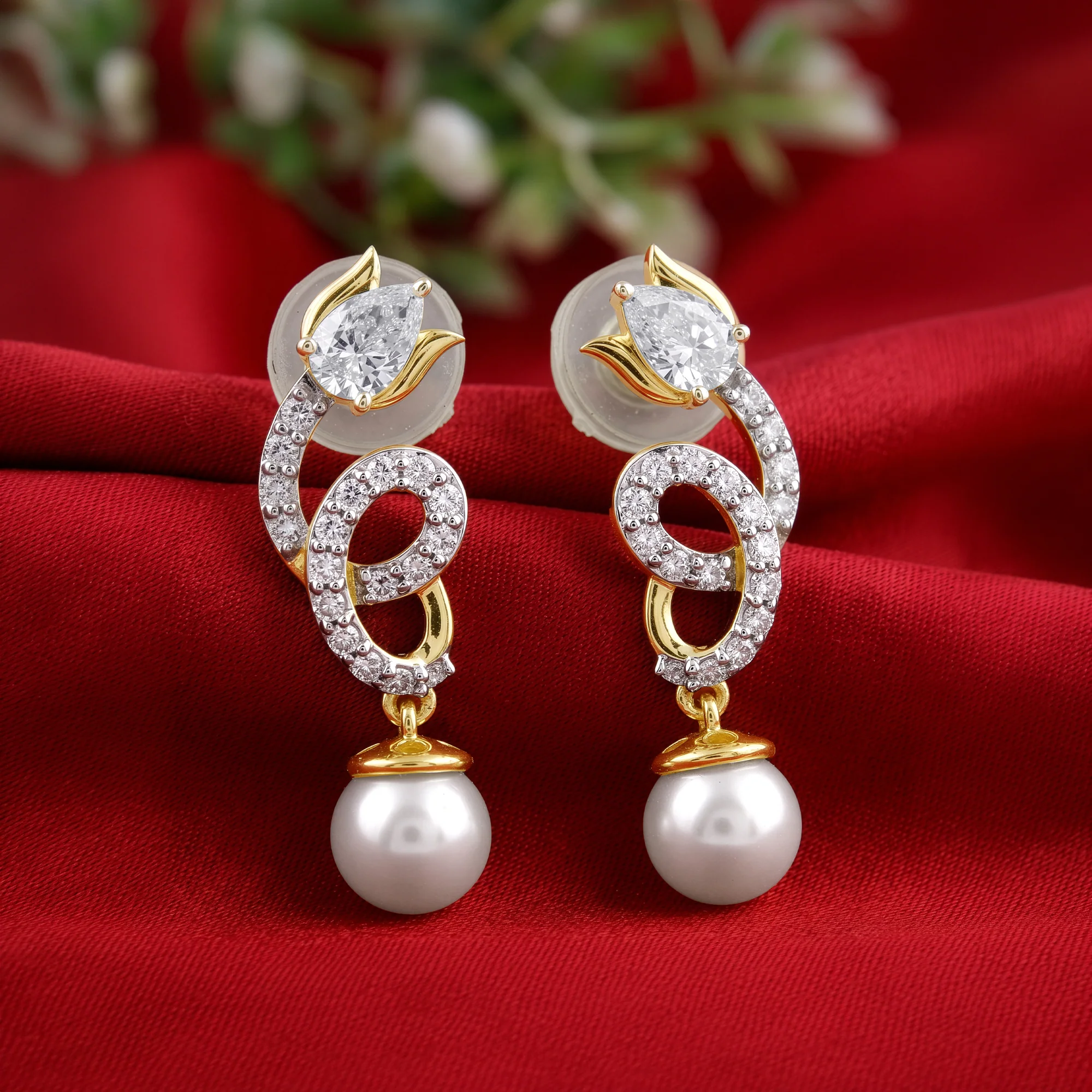 Gold Gleaming Shine Lab Grown Diamond Earrings - Image 2