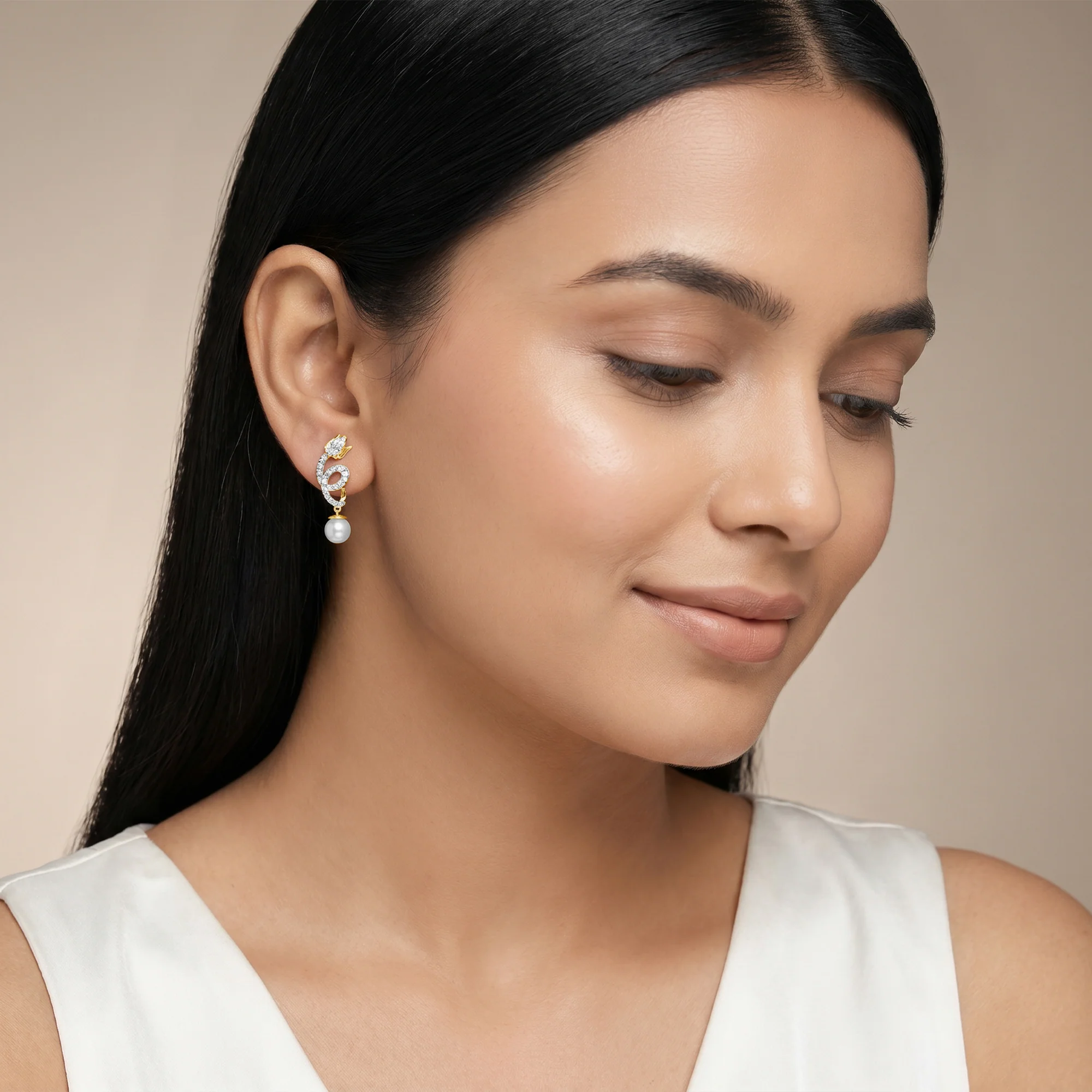 Gold Gleaming Shine Lab Grown Diamond Earrings - Image 3