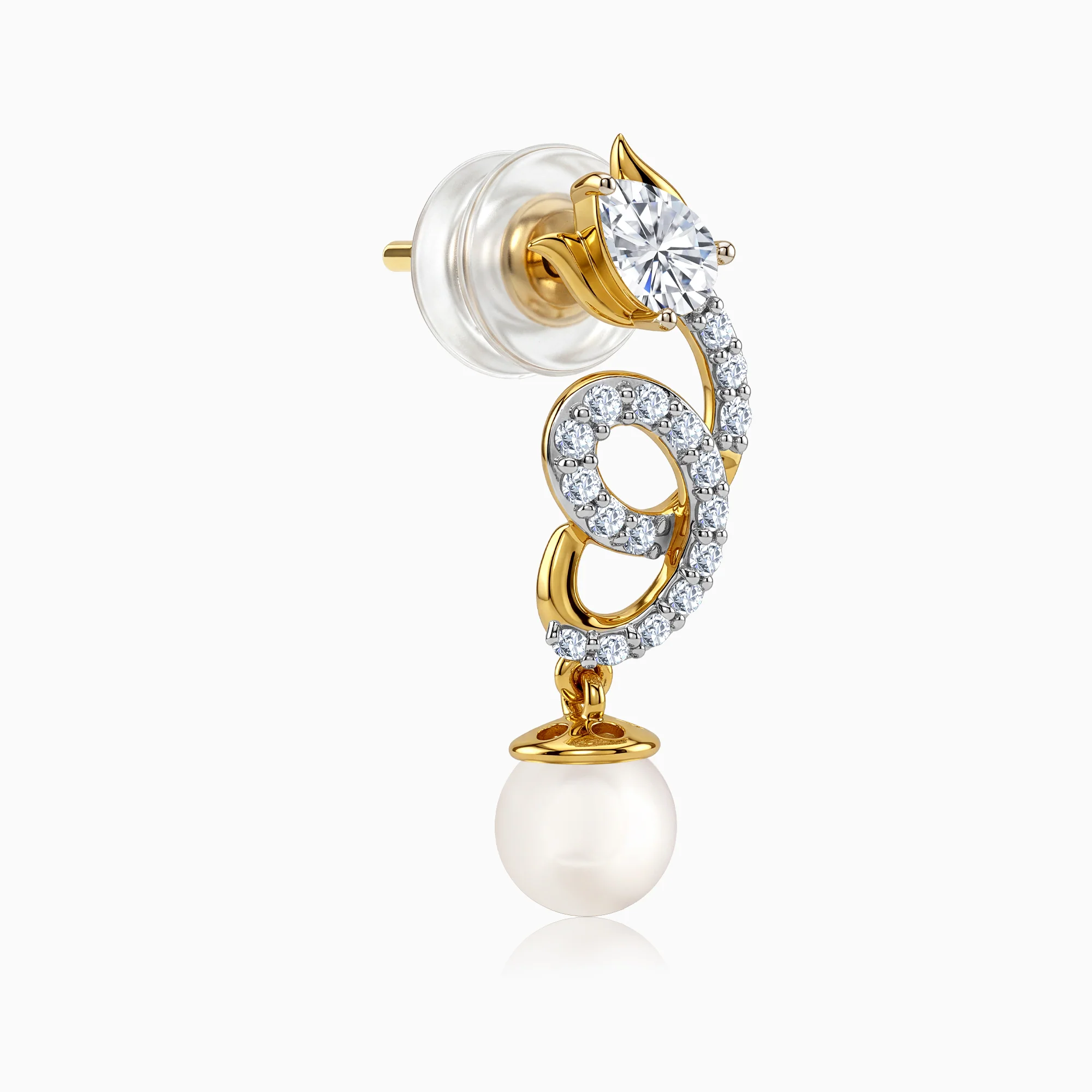 Gold Gleaming Shine Lab Grown Diamond Earrings - Image 4
